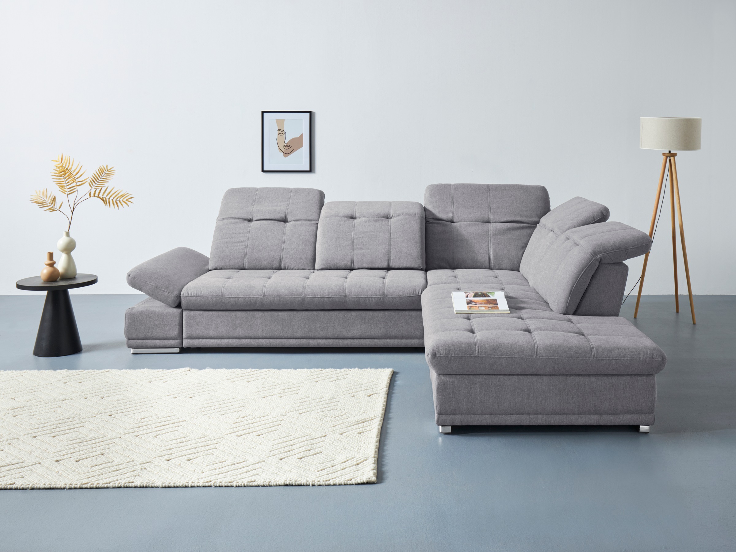 COTTA Ecksofa "Holiday L-Form mit Sitztiefen-, Armteil- und Kopfteilverstellung" wahlweise mit Schlaffunktion & Bettkasten