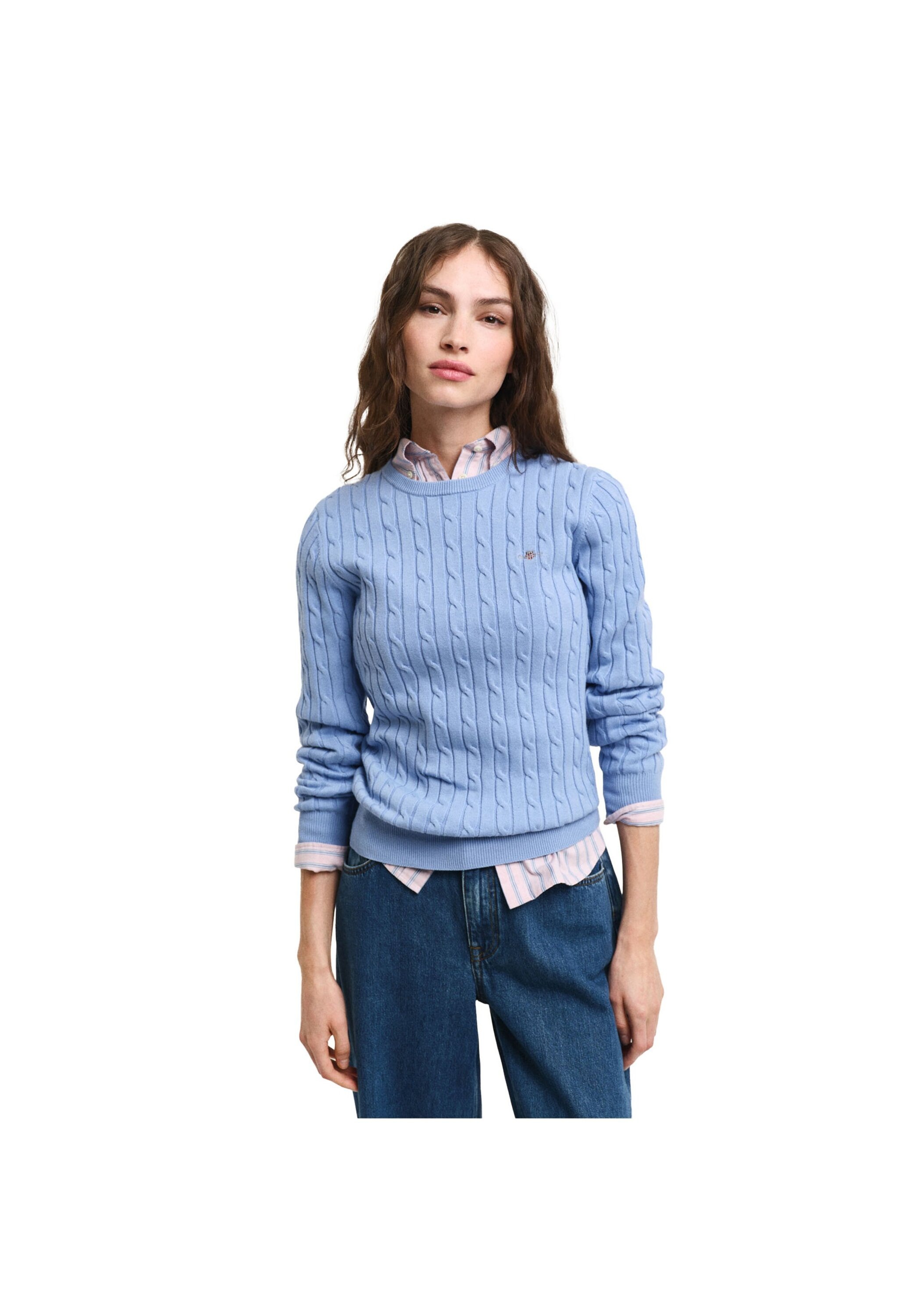 Gant Sweater "Strickpullover STRETCH COTTON CABLE C-NECK" günstig online kaufen