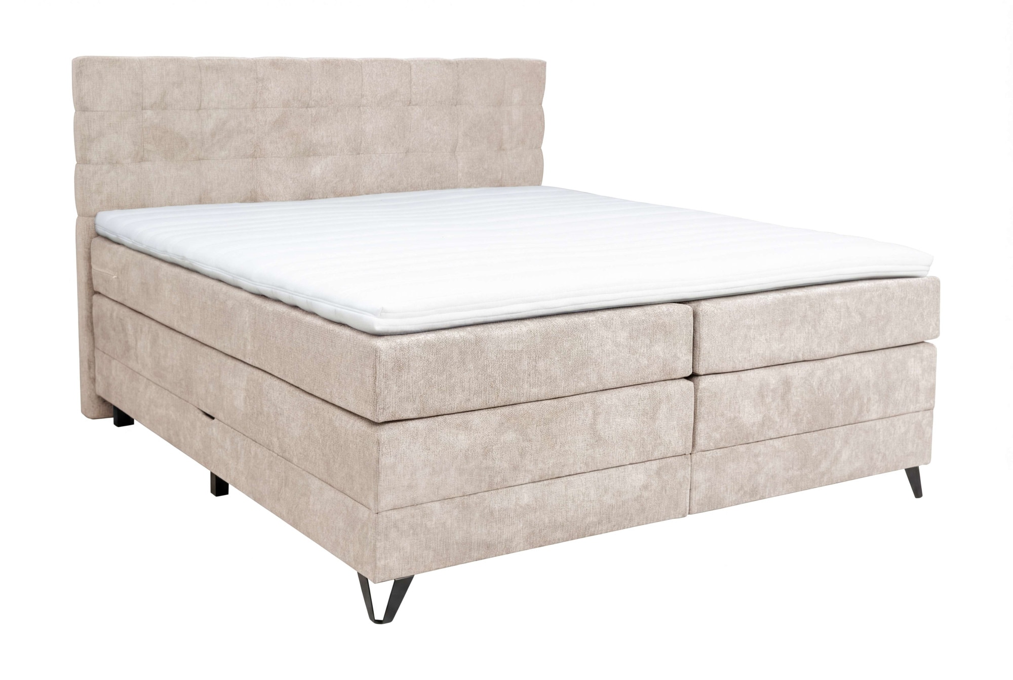 Home affaire Boxspringbett »Ilona, Doppelbett, Polsterbett, Federkernbett, Komforbett, 160, 180 cm« inkl. Topper, zwei Bettkästen, Taschen-Federkernmatratze, Härtegrad 3