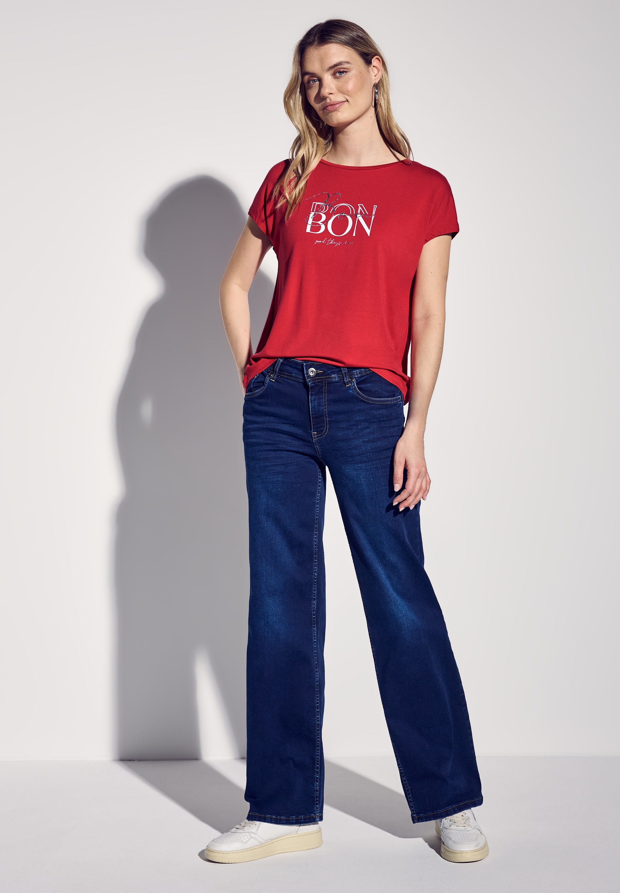 STREET ONE T-Shirt aus softem Materialmix