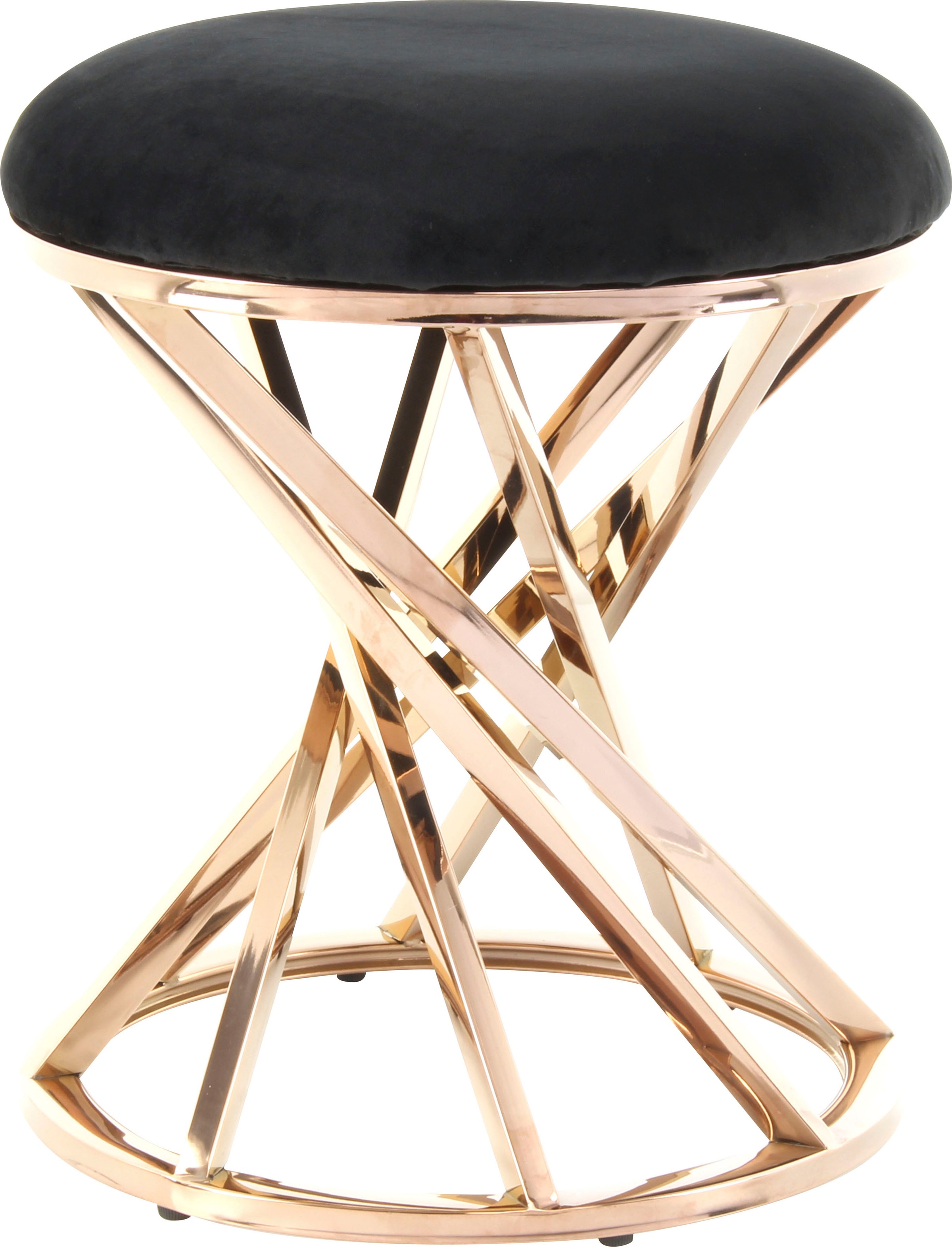 Kayoom Sitzhocker »Hocker Wesley 325,Sitzpouf in elegantem Design, Gestell aus Metall«, (1 St.), glamourös, hochwertig, mit weichem Sitzkissen und Stoffbezug