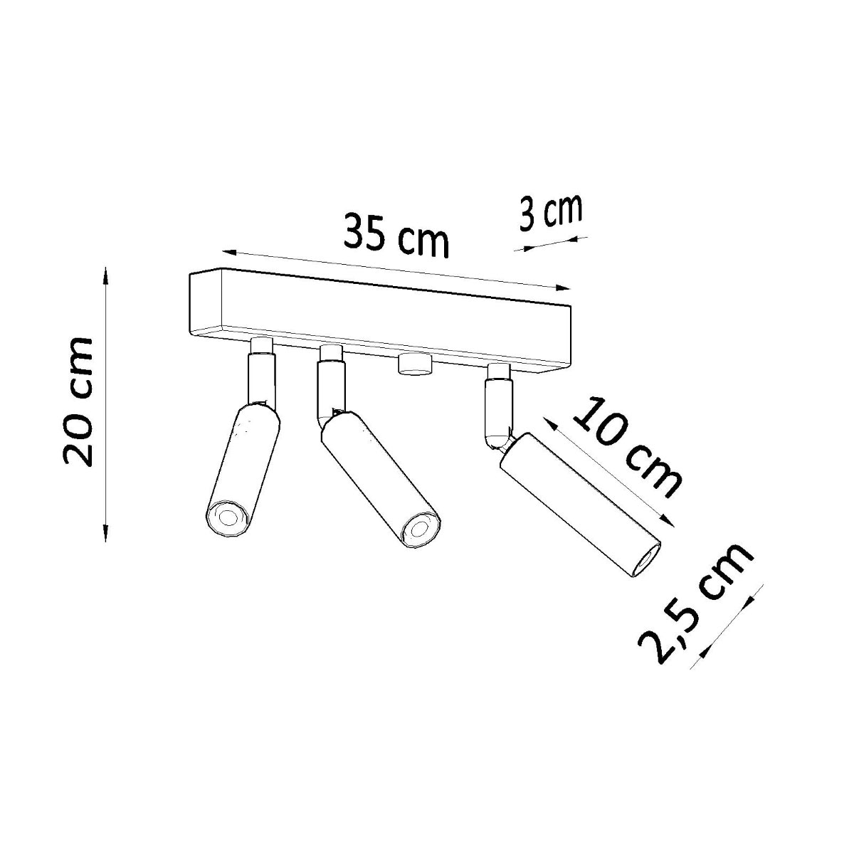 SOLLUX lighting Deckenleuchte »EYETECH«, 3 flammig, Leuchtmittel G9 | ohne Leuchtmittel, beweglicher Lampenschirm