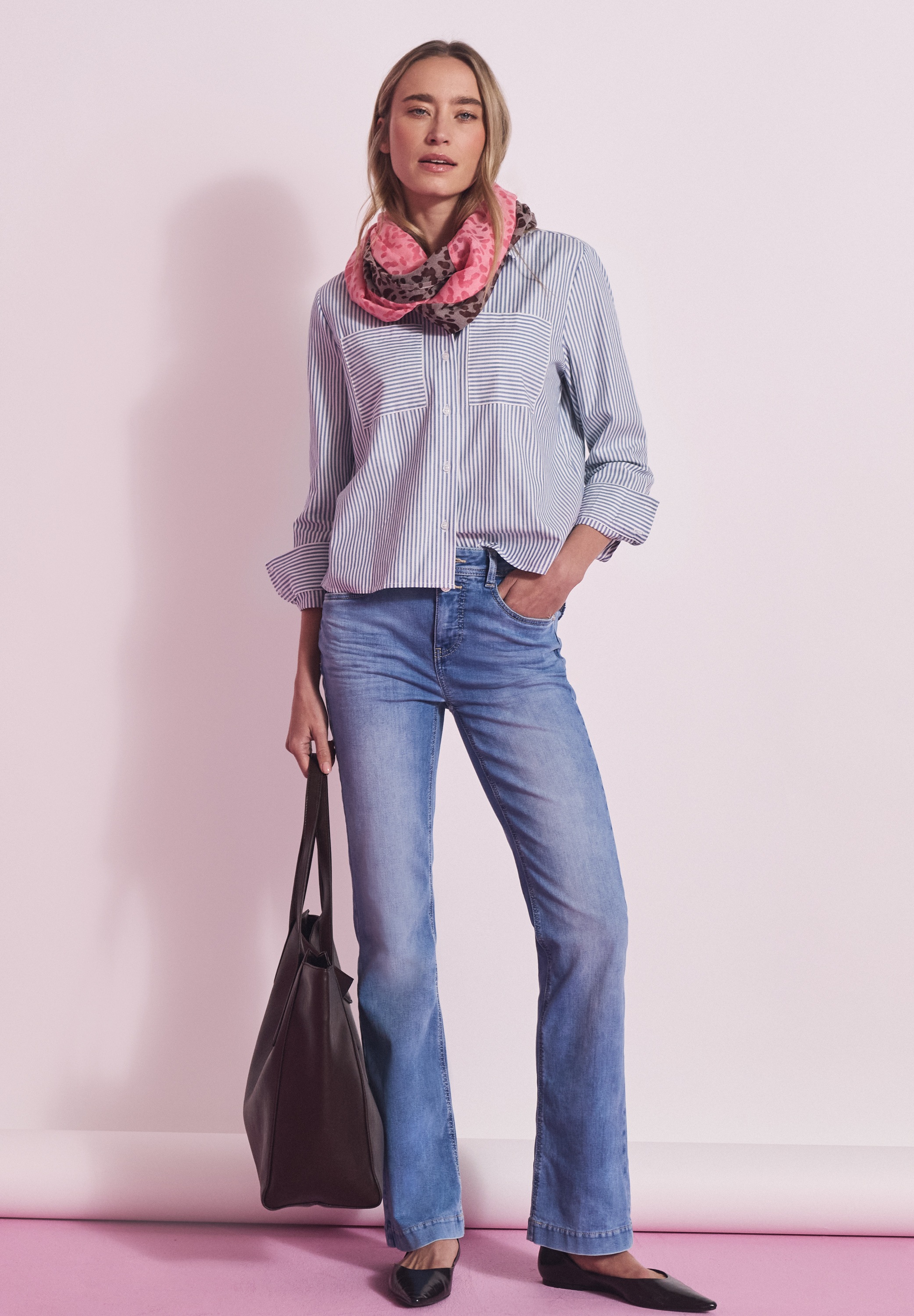 STREET ONE Langarmbluse aus reiner Baumwolle günstig online kaufen