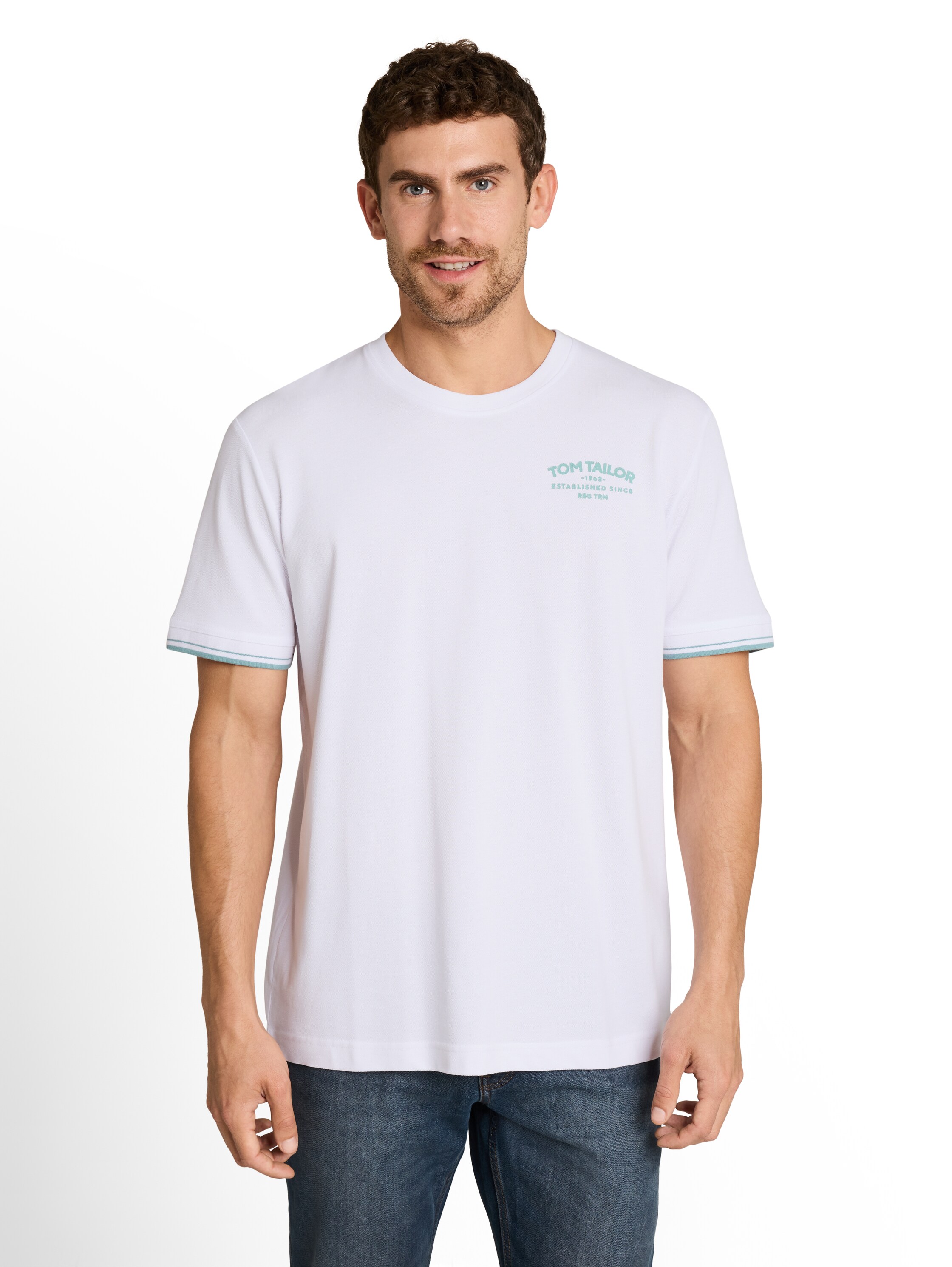 TOM TAILOR Kurzarmshirt Sommershirt mit Print und Stickerei