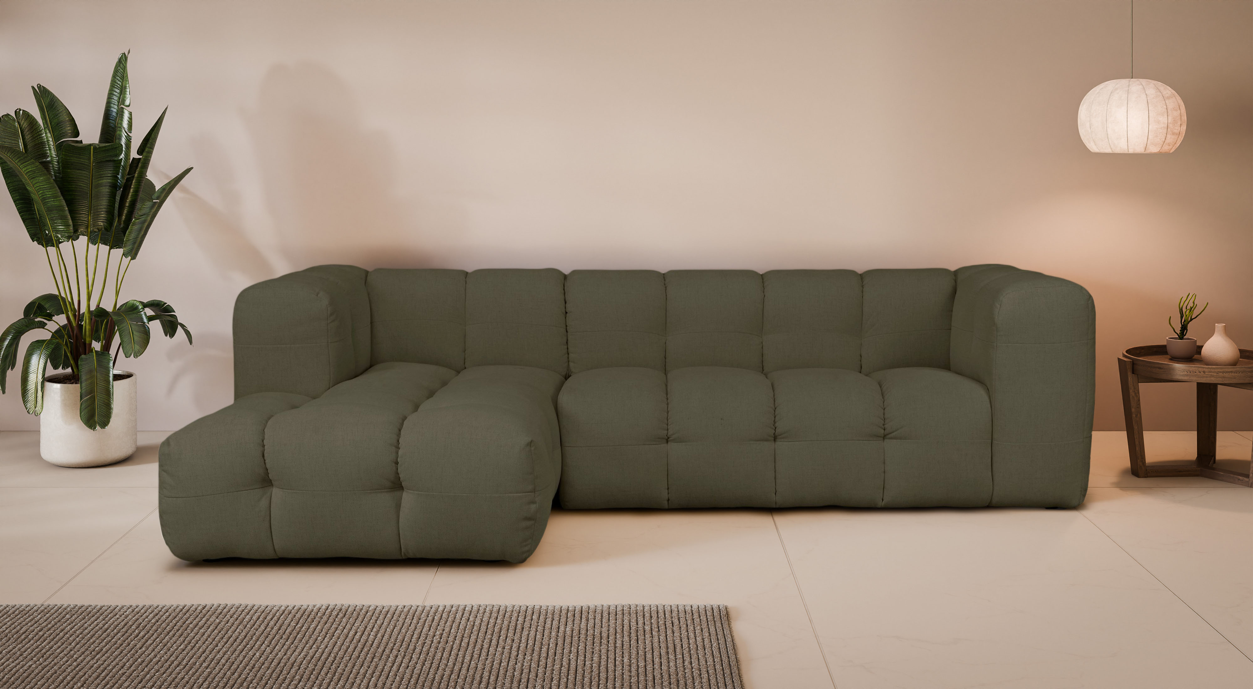 LeGer Home by Lena Gercke Ecksofa "TALISHA L-Form Designersofa, moderne Steppung, B/T/H: 276/178/75 cm" aufwendig gepolstert, hoher Sitzkomfort
