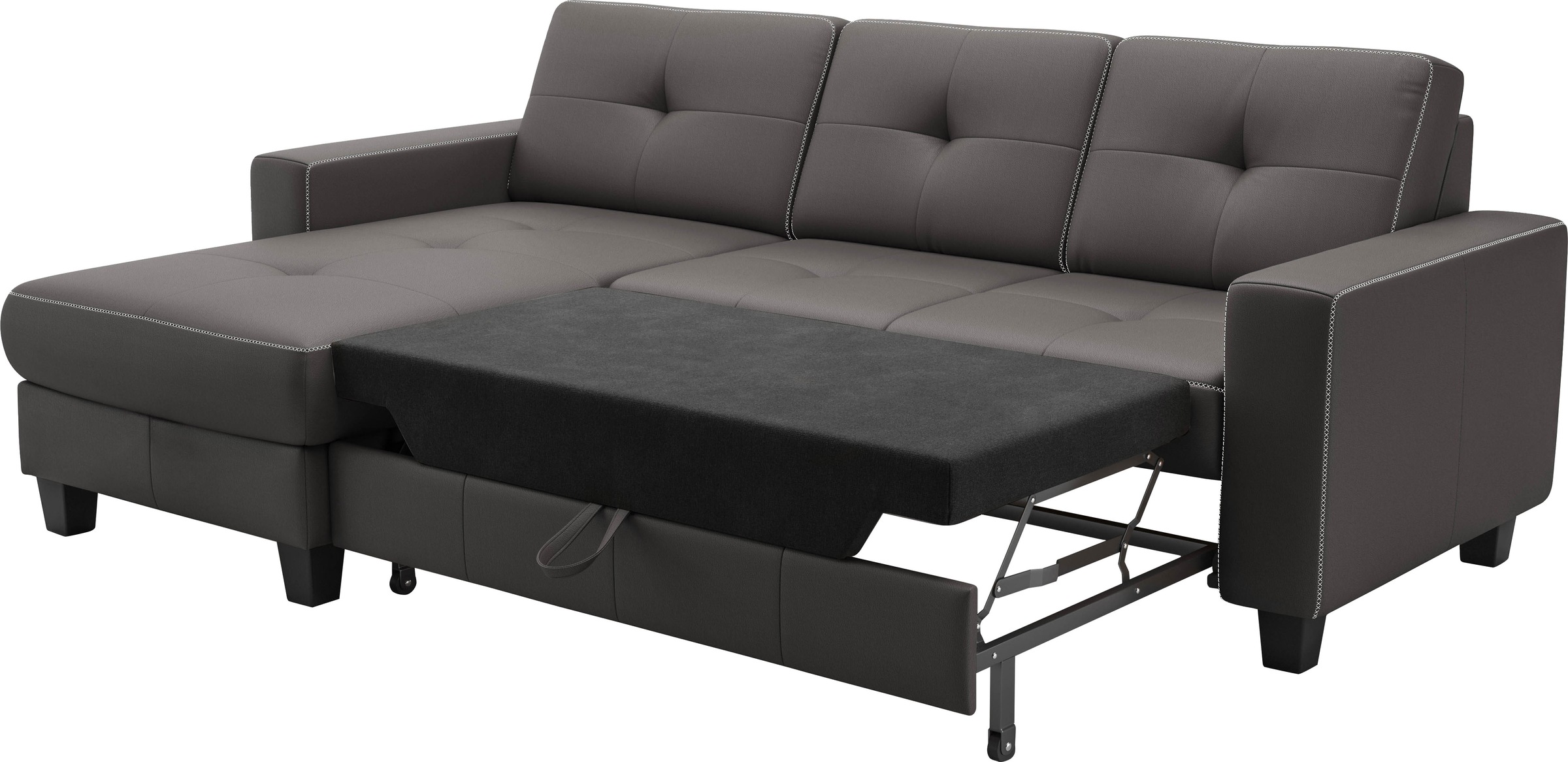 Places of Style Ecksofa »Varese«, wahlweise mit Bettfunktion und Bettkasten