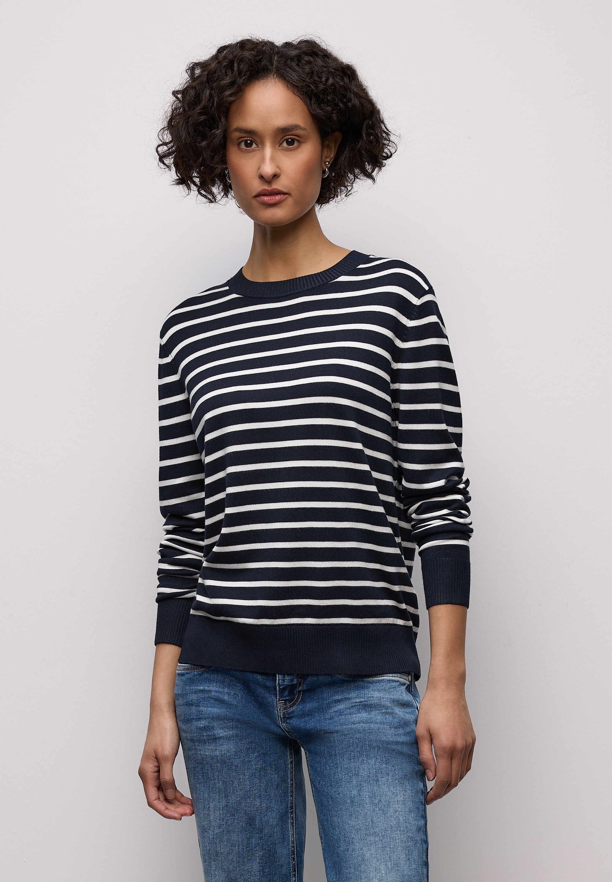 STREET ONE Rundhalspullover im Streifendesign günstig online kaufen