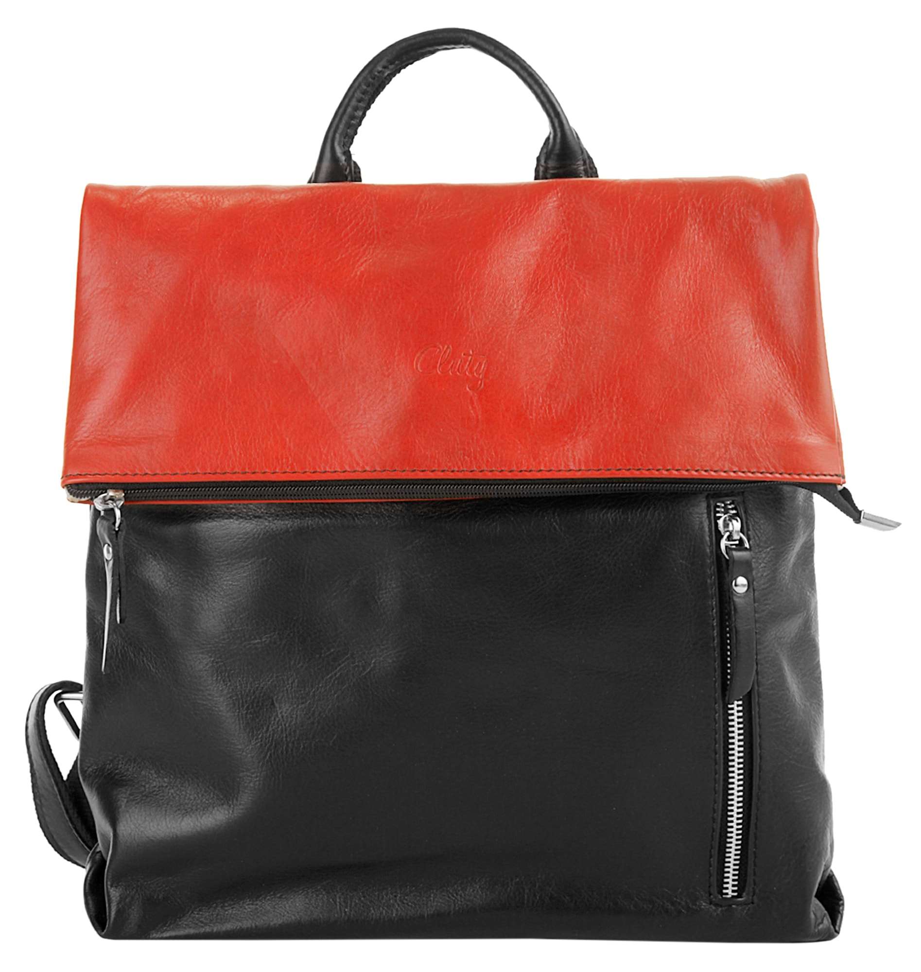 Cluty Cityrucksack, echt Leder, Made in Italy