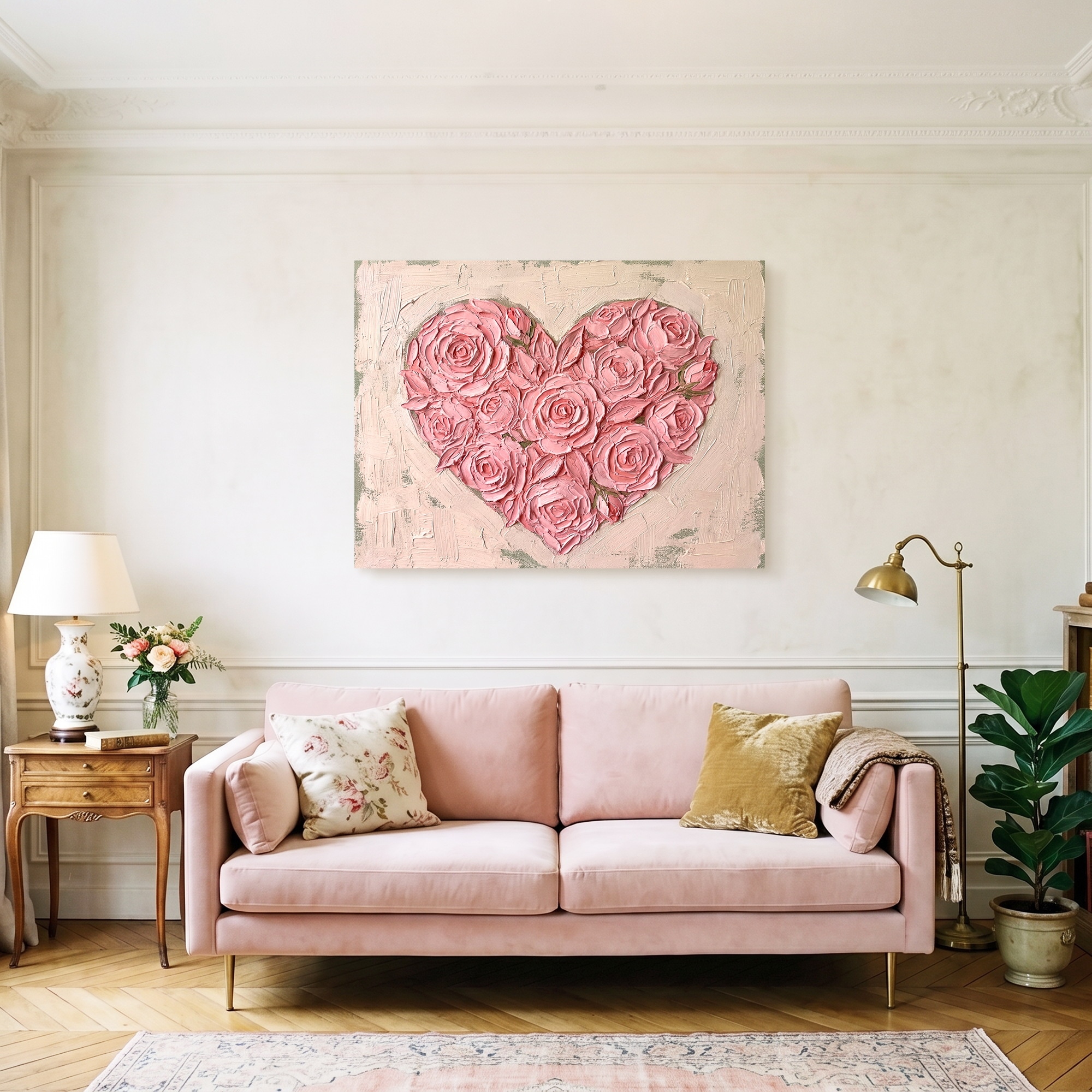 OTTO home Wandbild »Blumenherz in Struktur-Optik« Blumenbilder 1 Stk. tlg. in verschiedenen Größen