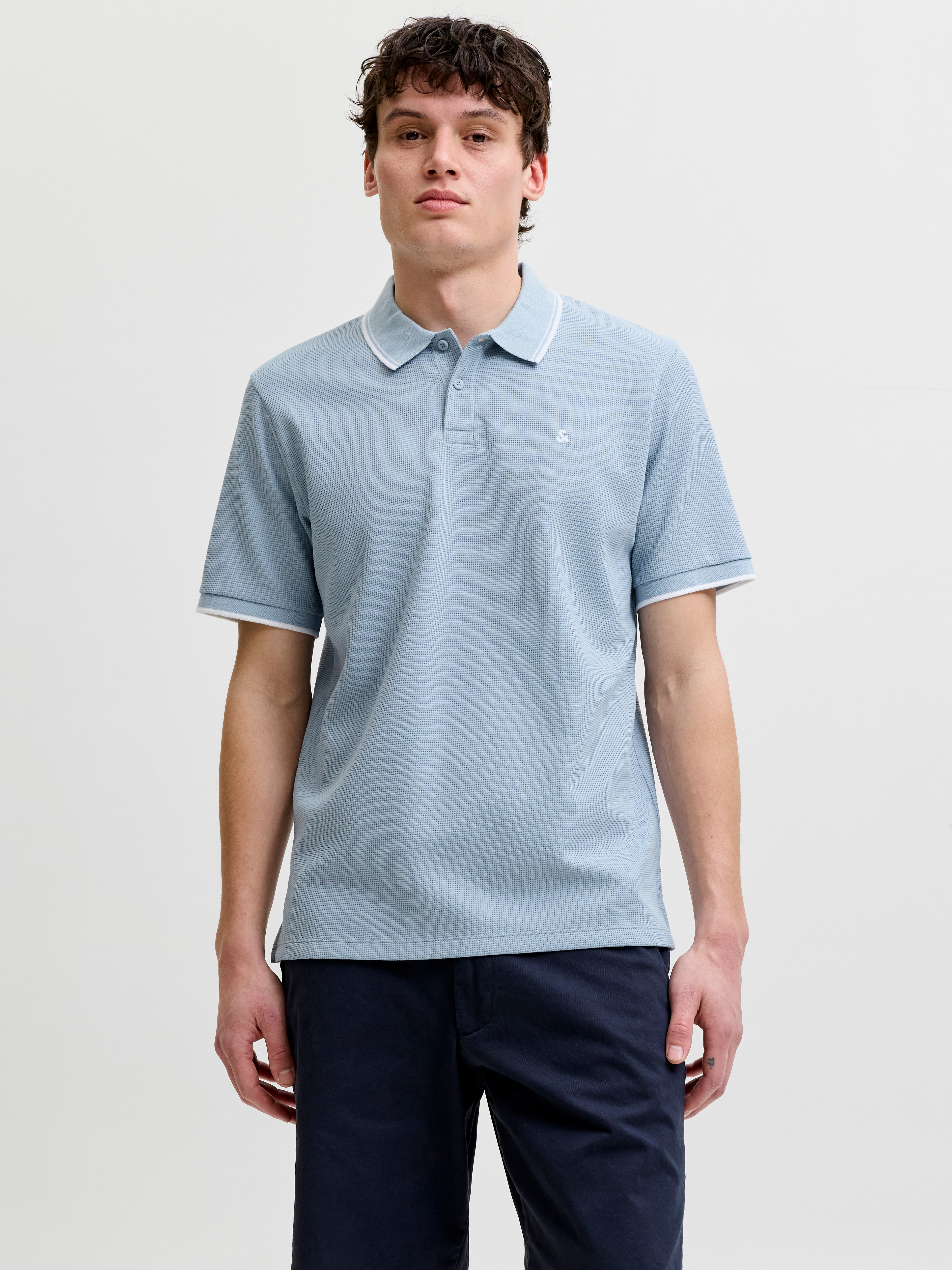 Jack & Jones "JJEAUSTIN POLO SS NOOS" Materialmix, regular fit