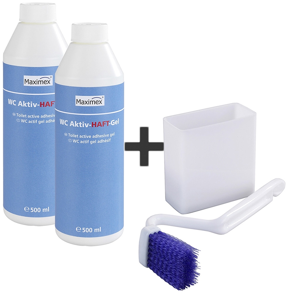 Maximex Reinigungs-Set »WC-Randreiniger und WC-Aktiv-Haftgel«, bei hartnäckigen Verschmutzungen der Toilette, je 500 ml, Ozean-Duft