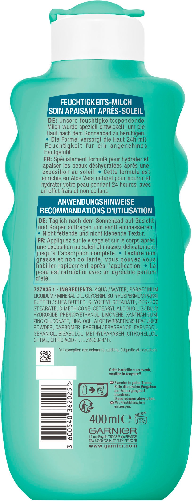 GARNIER After Sun-Milch »Garnier After Sun 24h Feuchtigkeits-Milch«, mit hoher Wirksamkeit