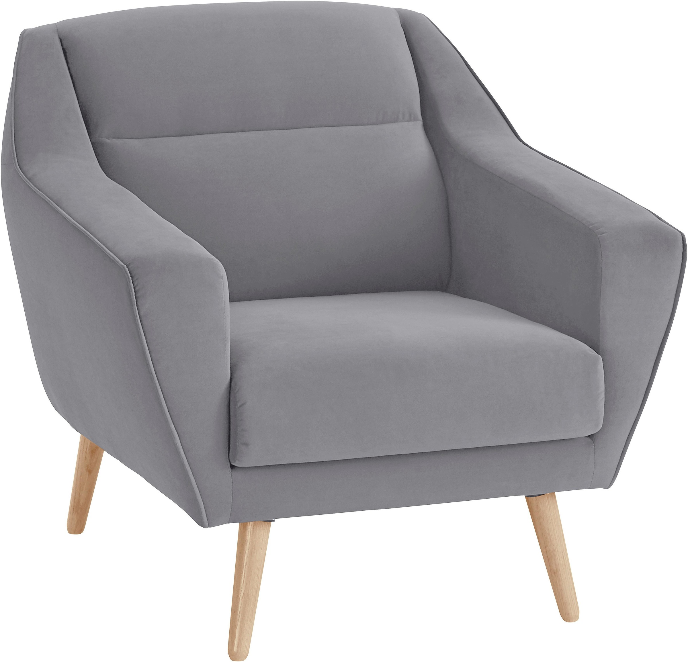 OTTO home Sessel "Bille" mit Naht im Rückenkissen und Eiche-Beinen, Design günstig online kaufen