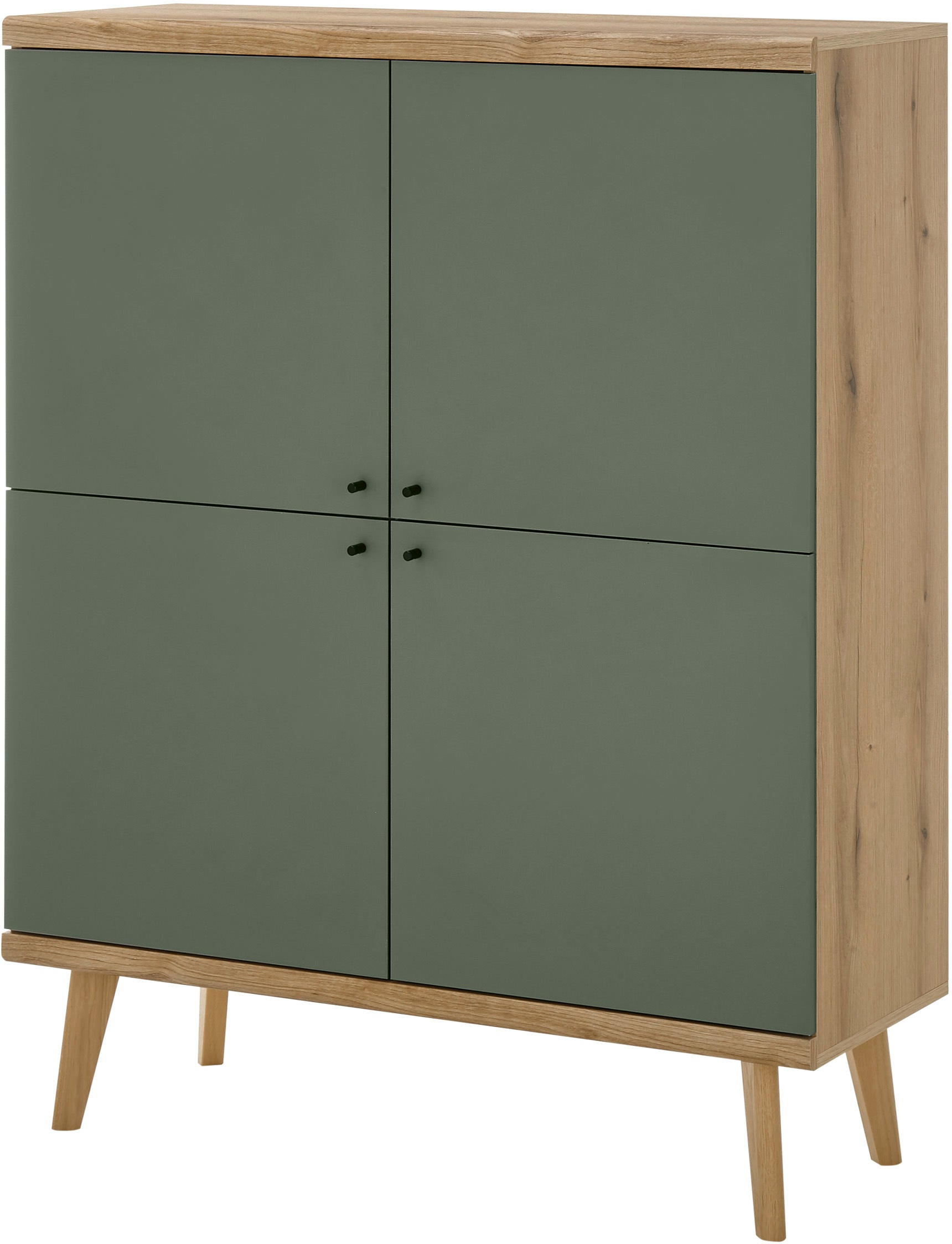 Home affaire Highboard "MAVAS" in moderner Trendfarbe, Griffe aus Metall (S günstig online kaufen
