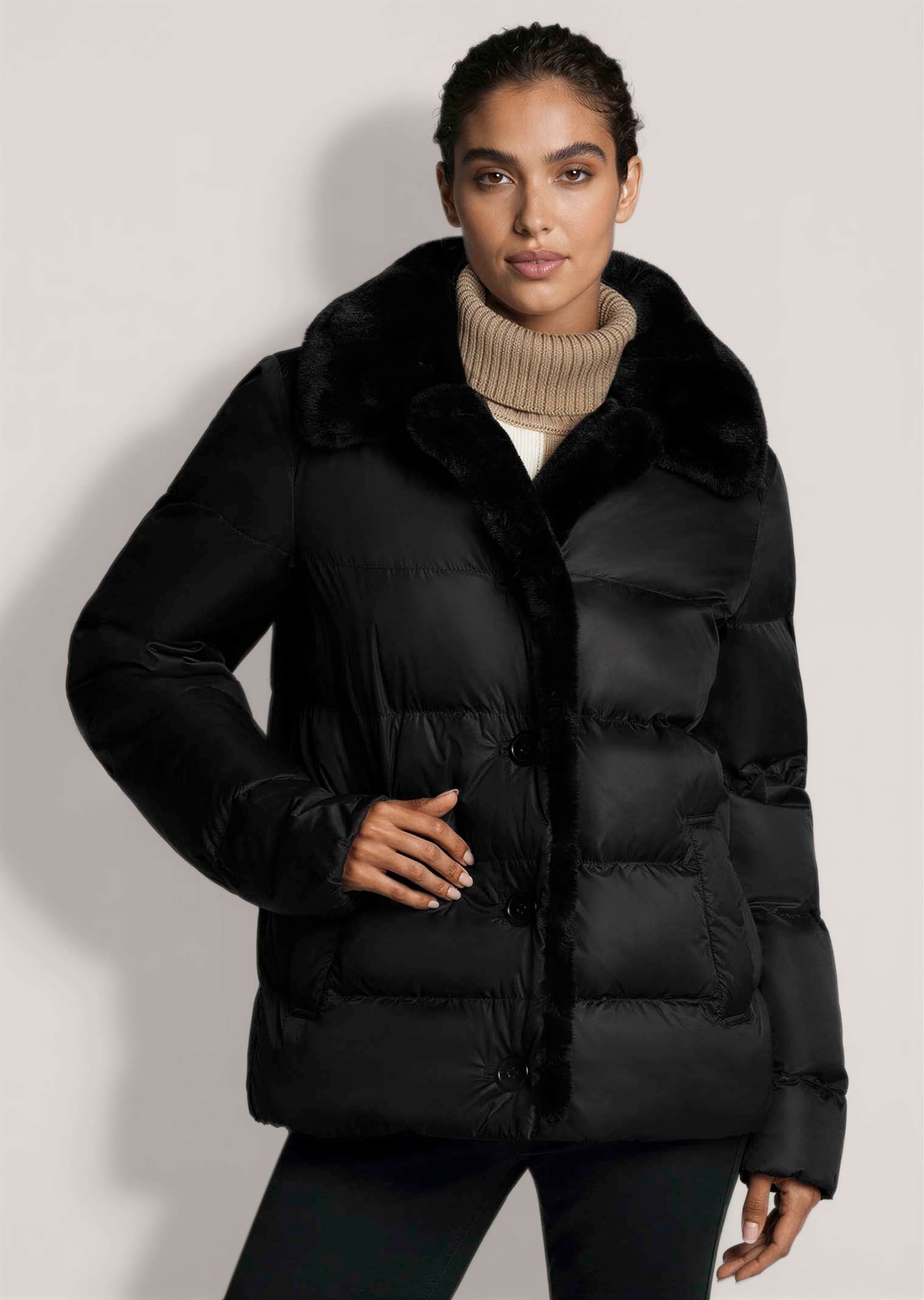 MADELEINE Kurzjacke »Jacke Steppjacke mit Teddyfellkragen«