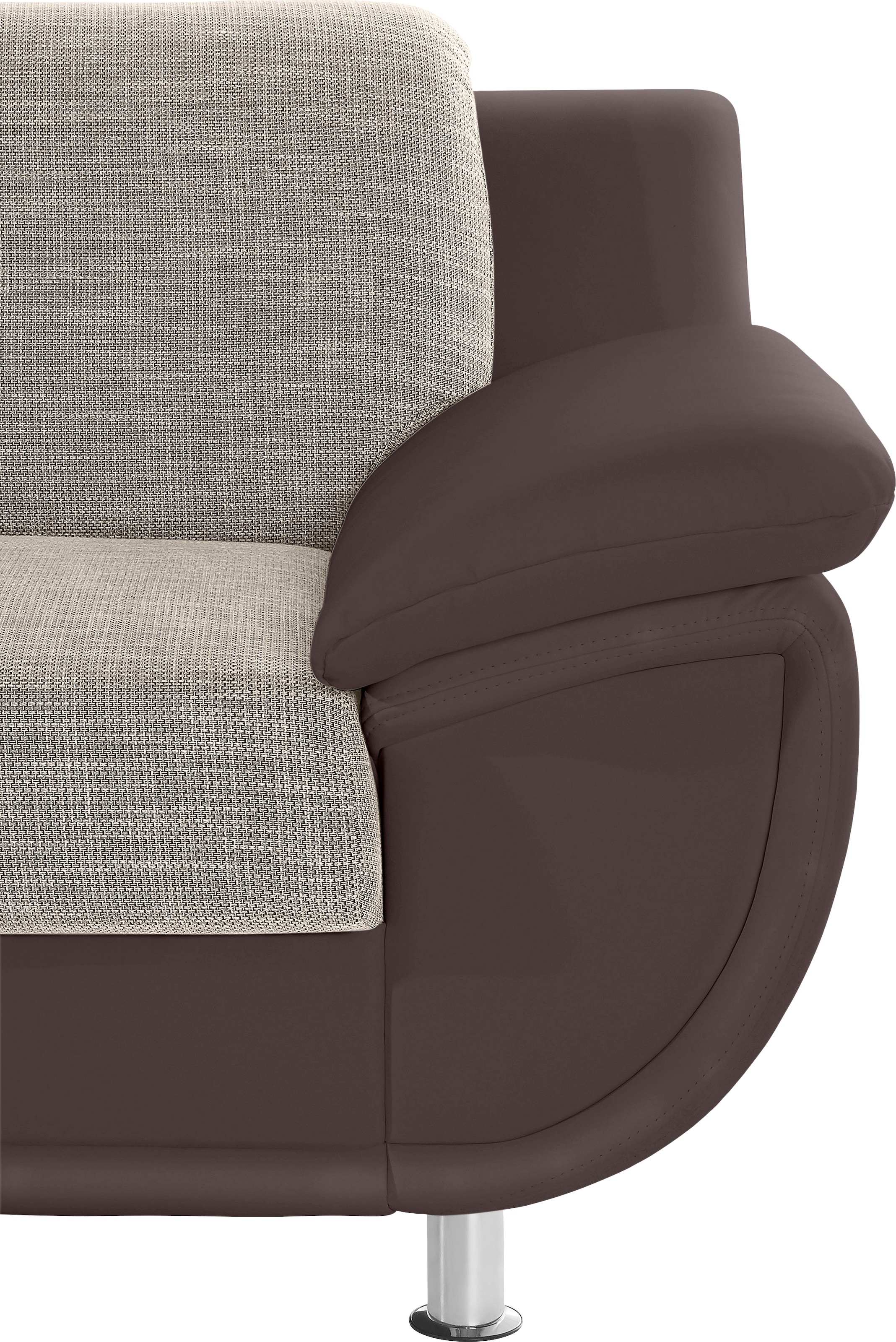 TRENDMANUFAKTUR Wohnlandschaft »Rondo 3, zeitlos und modern, im Materialmix, U-Form«, wahlweise für mehr Komfort mit Federkern, wahlweise mit Bettfunktion