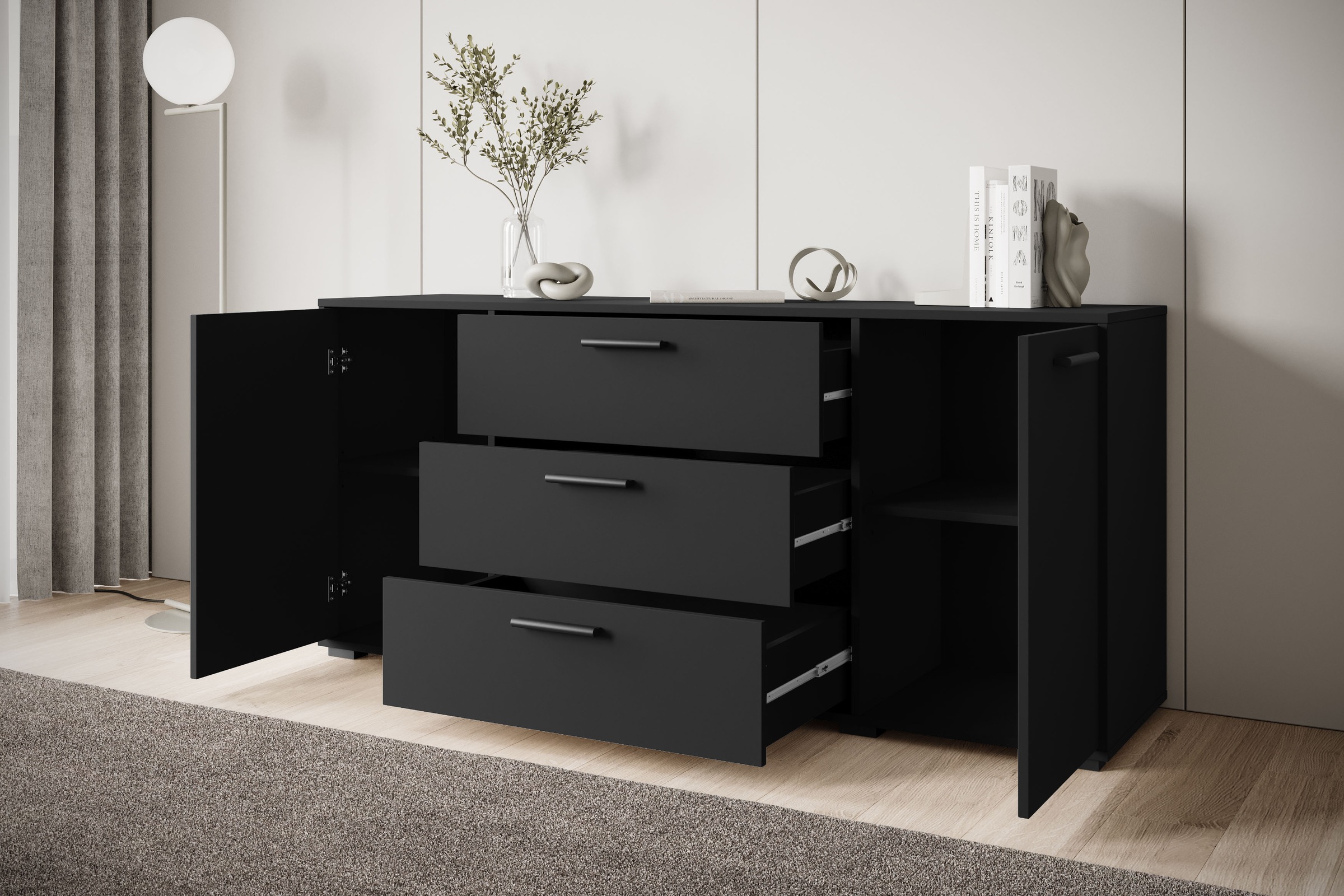 INOSIGN Sideboard »BOGOTA«, moderne Kommode, Schubladenschrank mit verstellbaren Einlegeböden