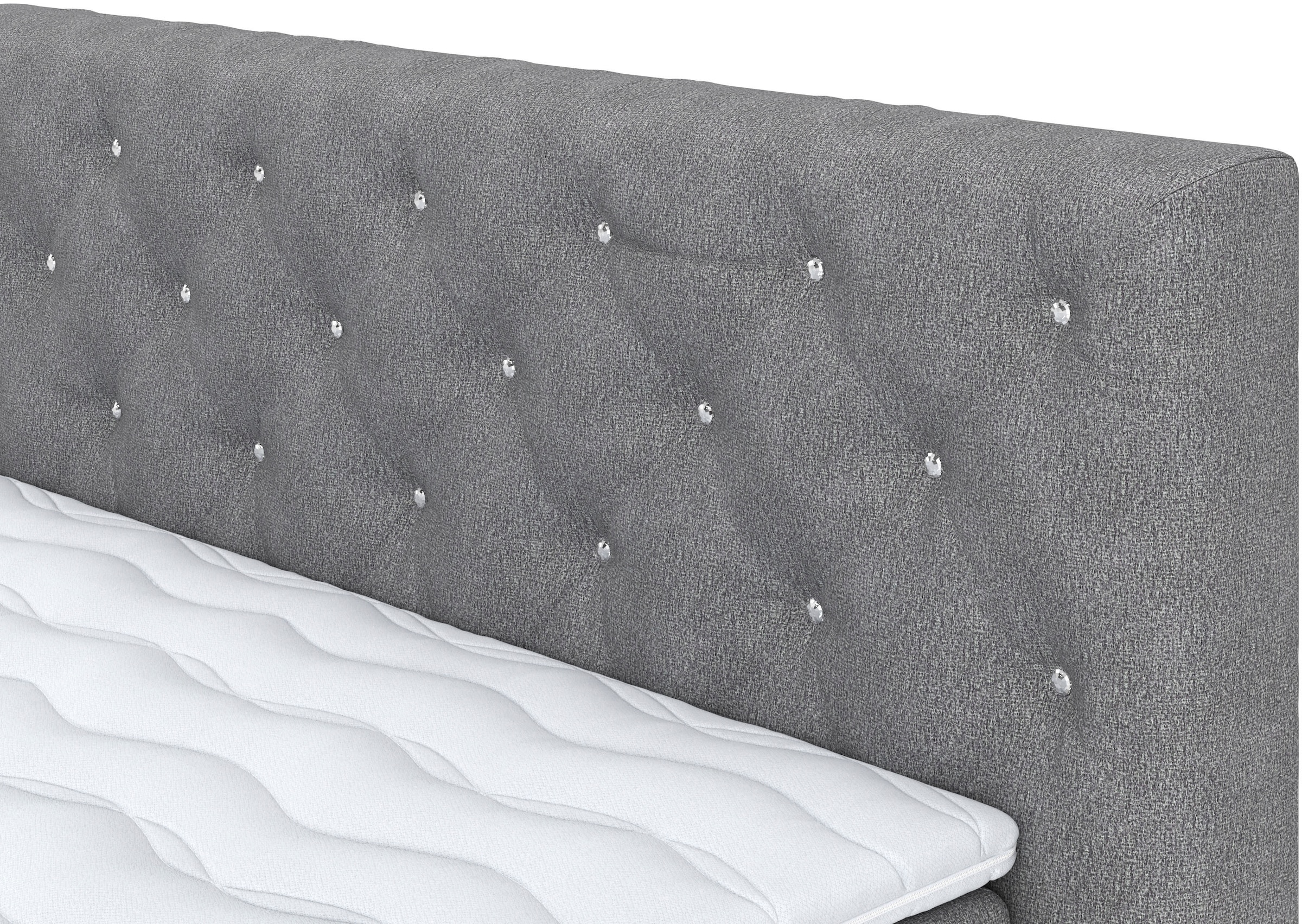 COTTA Boxspringbett »Castle«, mit Strasssteinen im Kopfteil, inkl. Topper