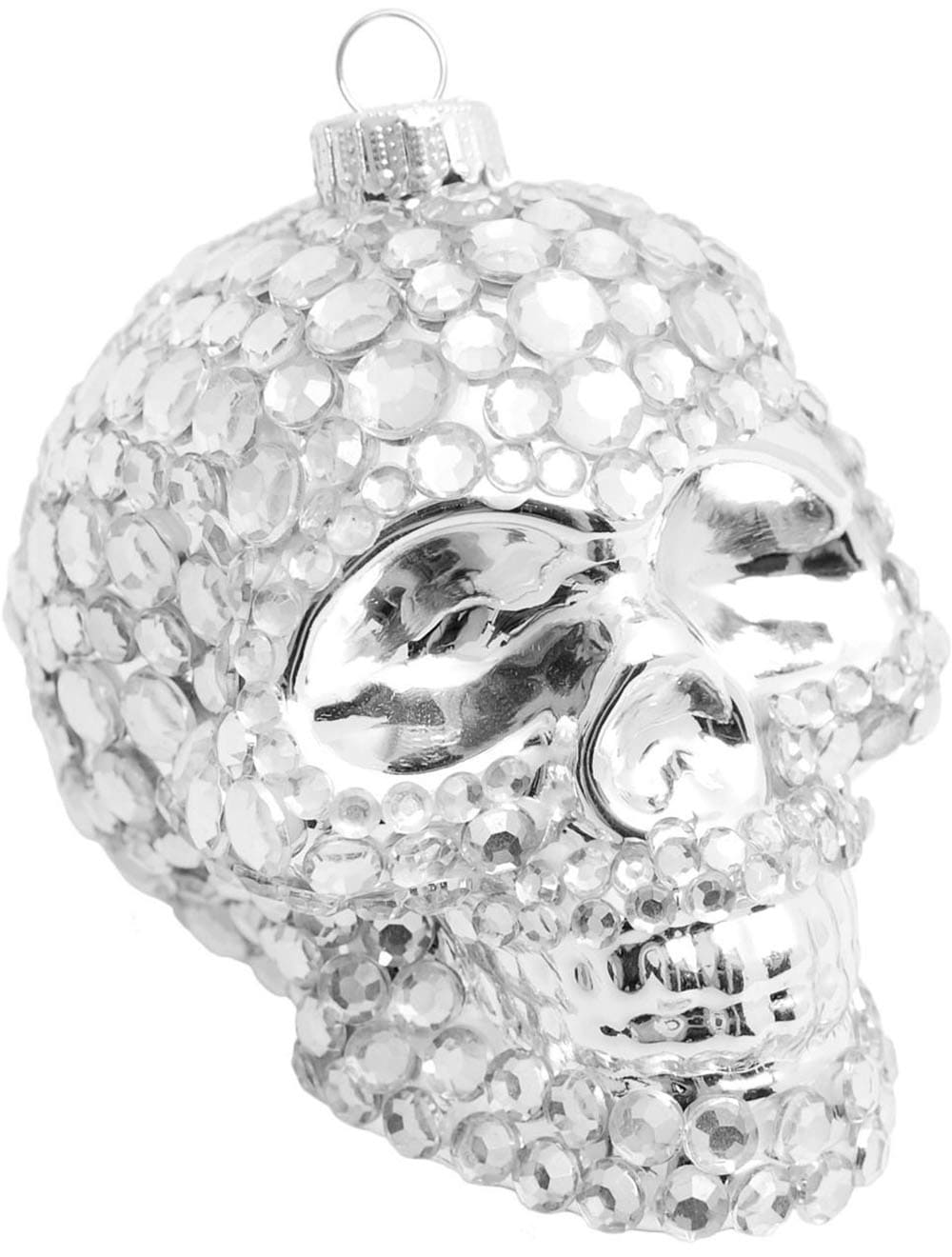 Christbaumschmuck »Glasornament, Totenkopf mit Strass«, (1 tlg.), Christbaumschmuck...