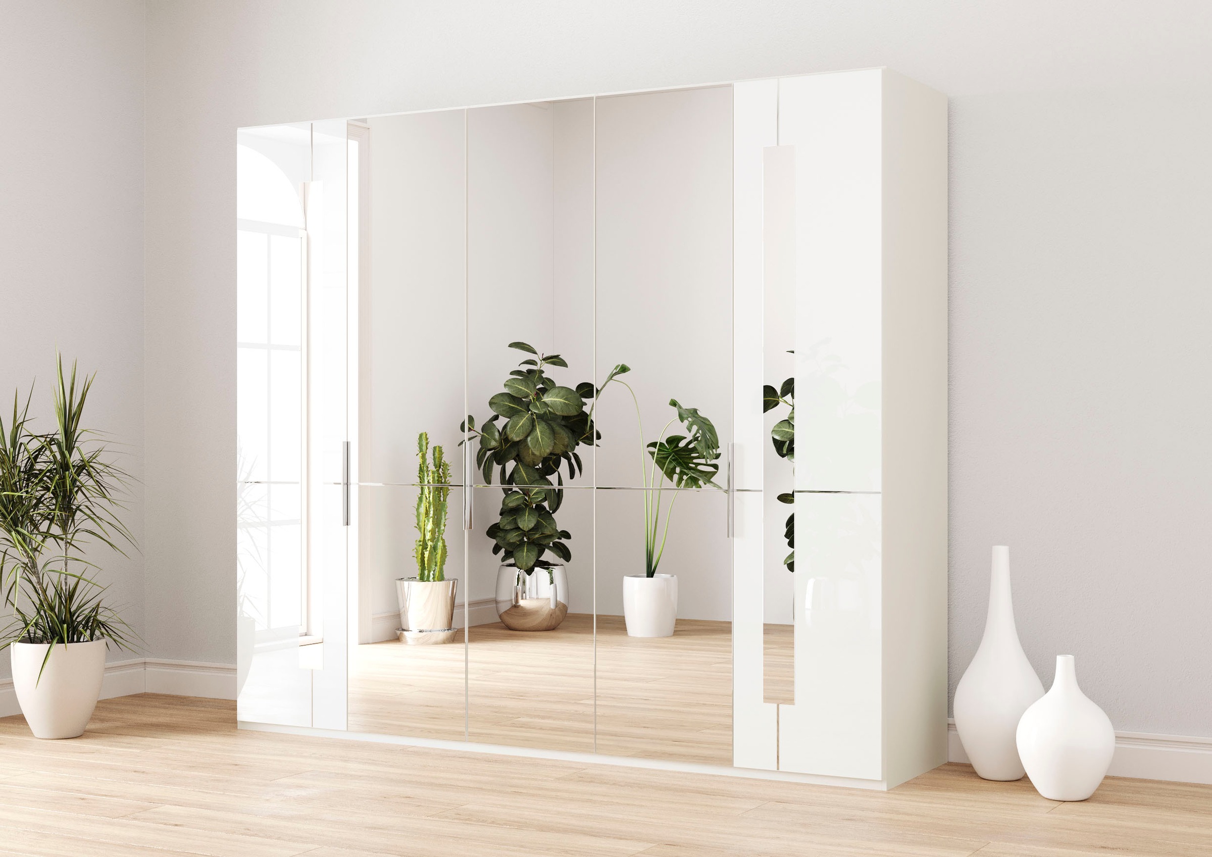 Musterring Kleiderschrank "Imola W" inkl. Einlegeböden und Kleiderstangen, mit Glas- und Spiegeltüren