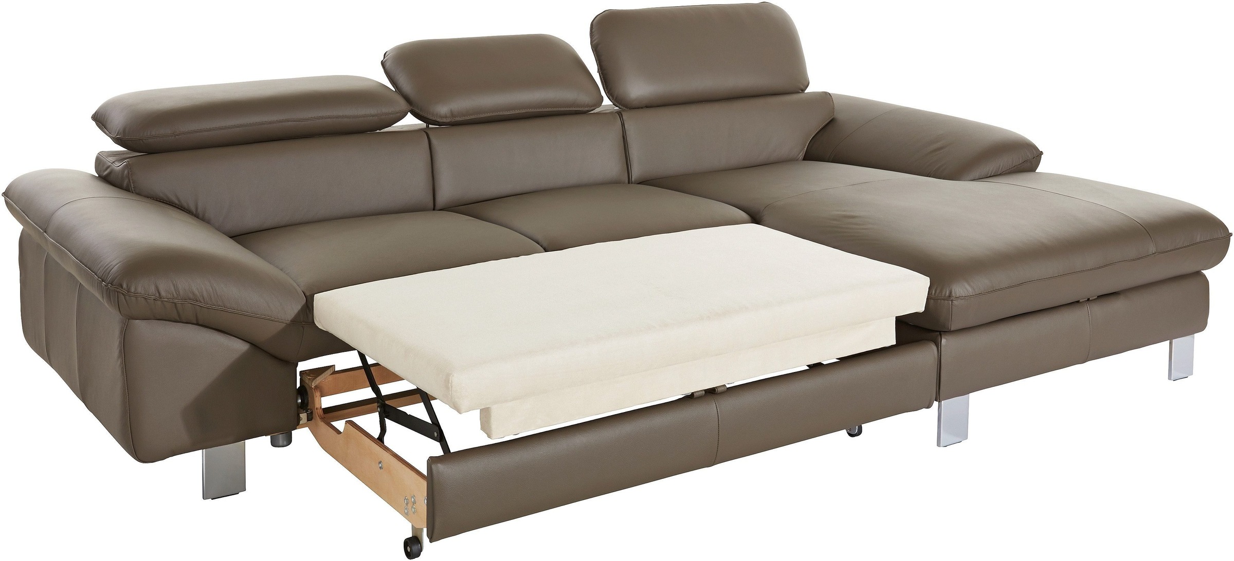 COTTA Polstergarnitur »Driver L-Form«, (Set), Set bestehend aus: Ecksofa mit Kopfteilverstellung & Hocker