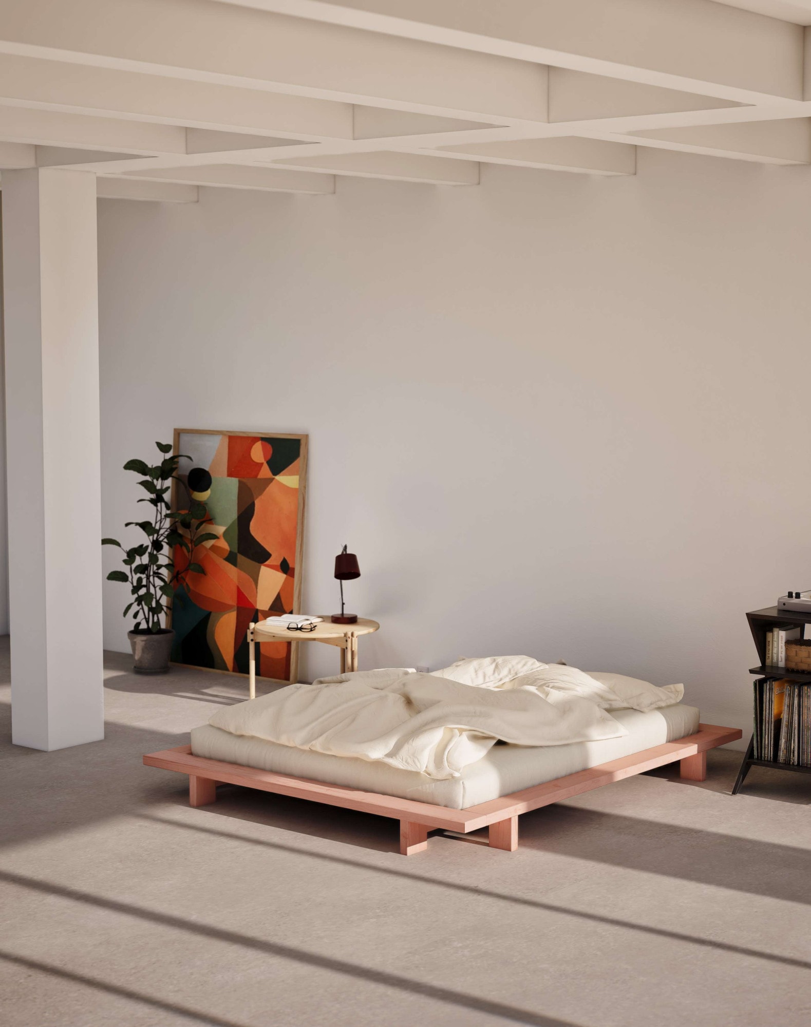 Karup Design Bettgestell »JAPAN BED Bodenbett, Holzrahmen, Futonbett, Jugendbett, Holzbett«, Massivholzbett mit Lattenrost, Kiefer massiv, Bett ohne Kopfteil