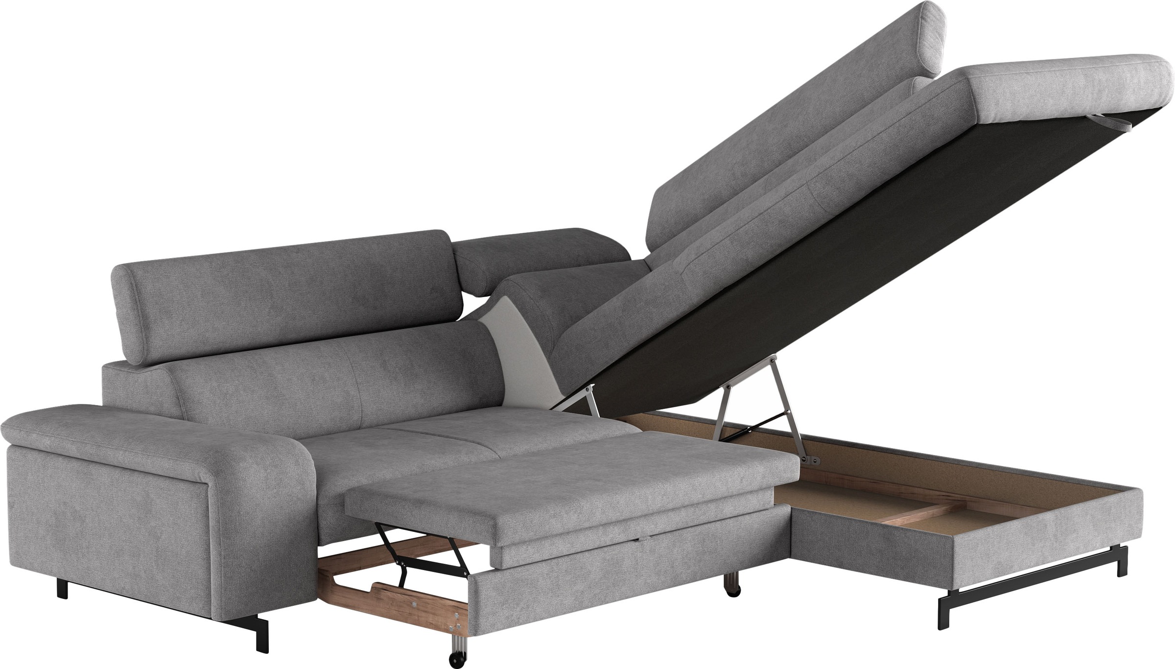 COTTA Ecksofa »Emma L-Form«, mit Kopfteilverstellung, wahlweise mit Bettfunktion & Bettkasten