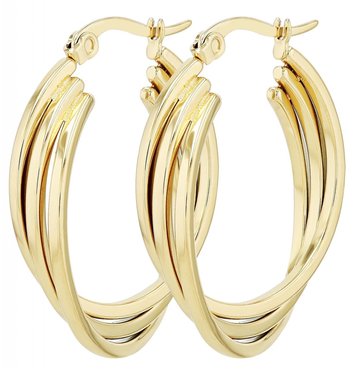 Adelia´s Paar Creolen »Damen Creolen aus poliertem Edelstahl Ø 25 mm«