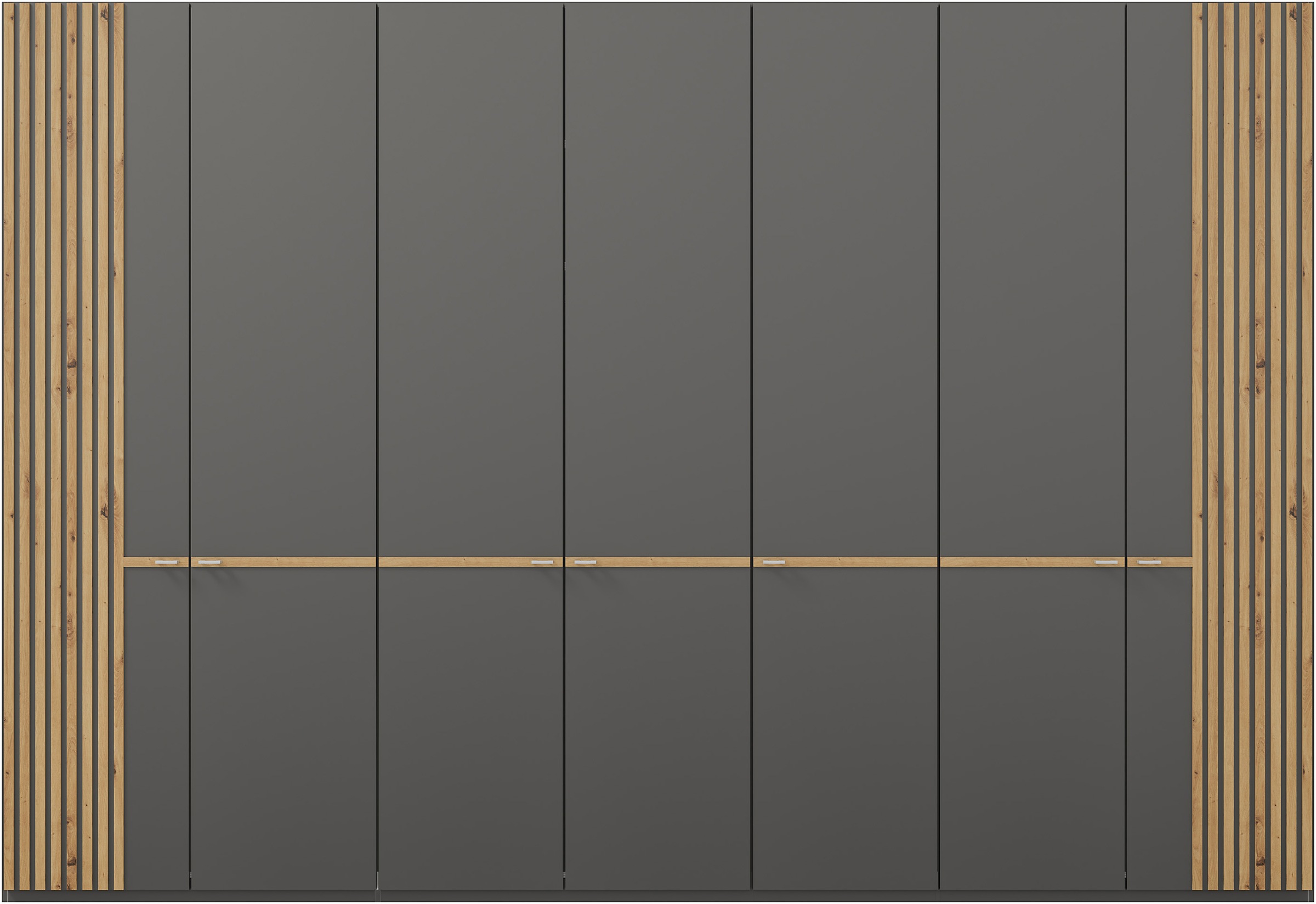 Thumbnail - Musterring Kleiderschrank "Isabelle" Lamellen in Eiche, Griffe in silber, verschiedene Größen und Farben