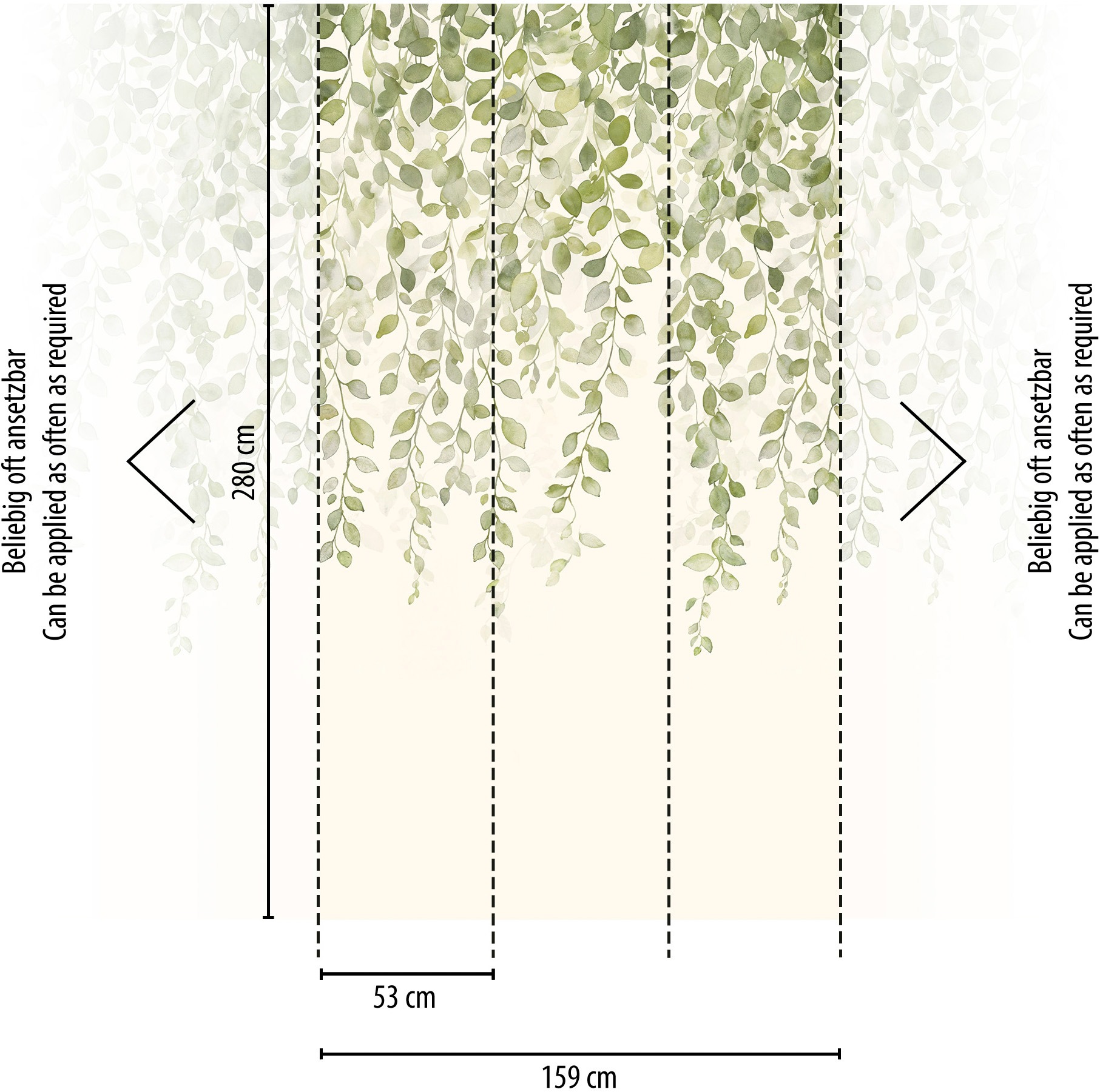 living walls Fototapete »The Wall 4 Botanic – Filigrane Blätterranken Vlies-Fototapete« Motiv | matt | naturalistisch leicht strukturiert Filigrane Blätterranken mit dekorativer Tiefenwirkung