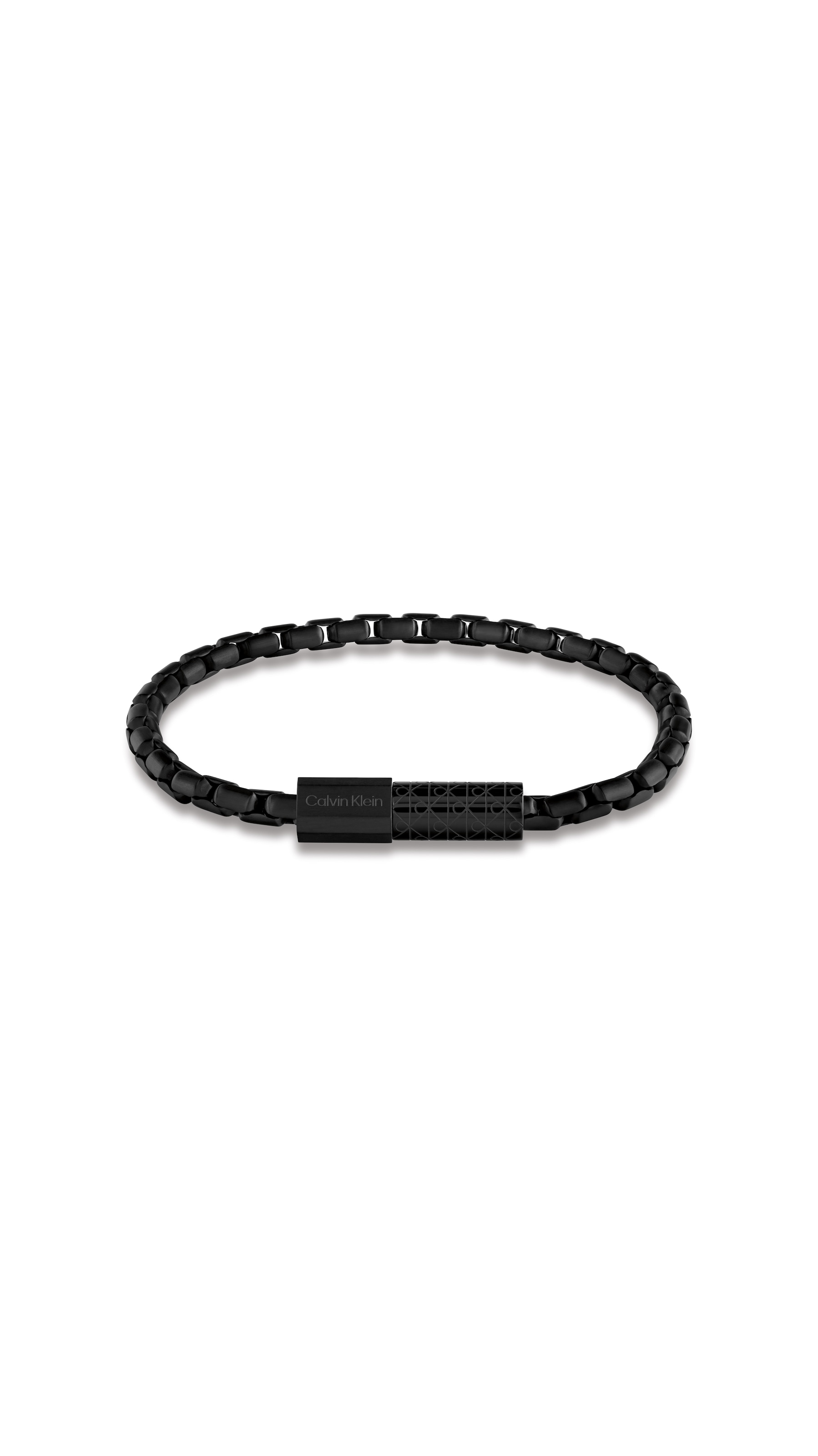 CALVIN KLEIN Herren Armband "CONTOURED BARREL", 19,5cm, Edelstahlschwarz, Edelstahl, Armbänder