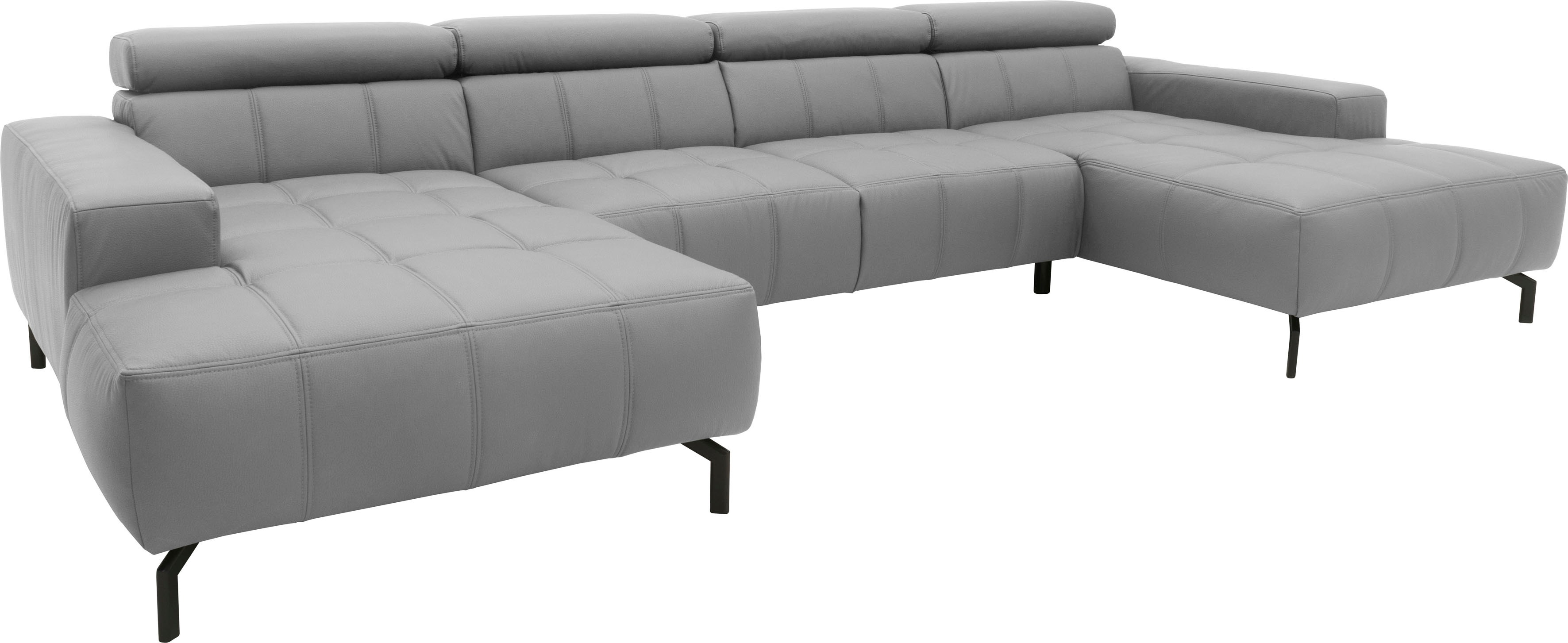 Thumbnail - DOMO collection Wohnlandschaft "Cunelli tolle Sitznähte als Designelement, fester Sitzkomfort, U-Form" wahlweise mit Kop...