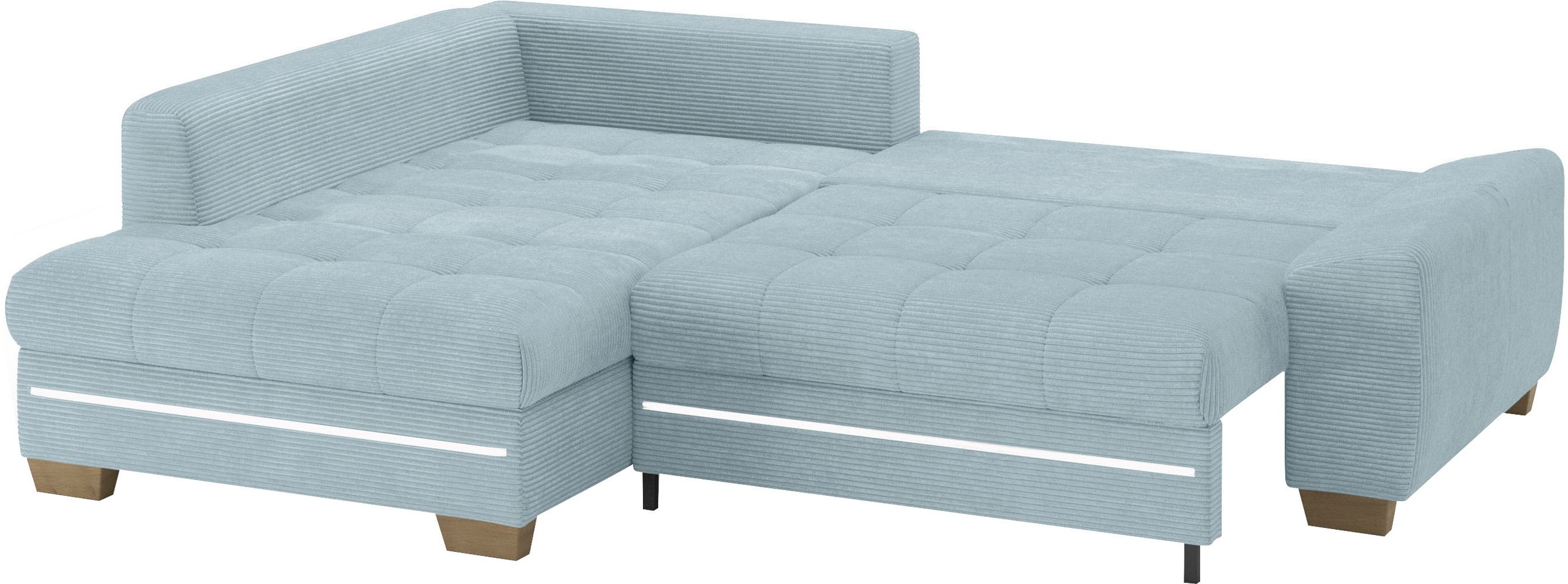 Mr. Couch Ecksofa »Nikita II, L-Form«, mit RGB-LED Beleuchtung, wahlweise mit Bett, Bettkasten, Kaltschaum