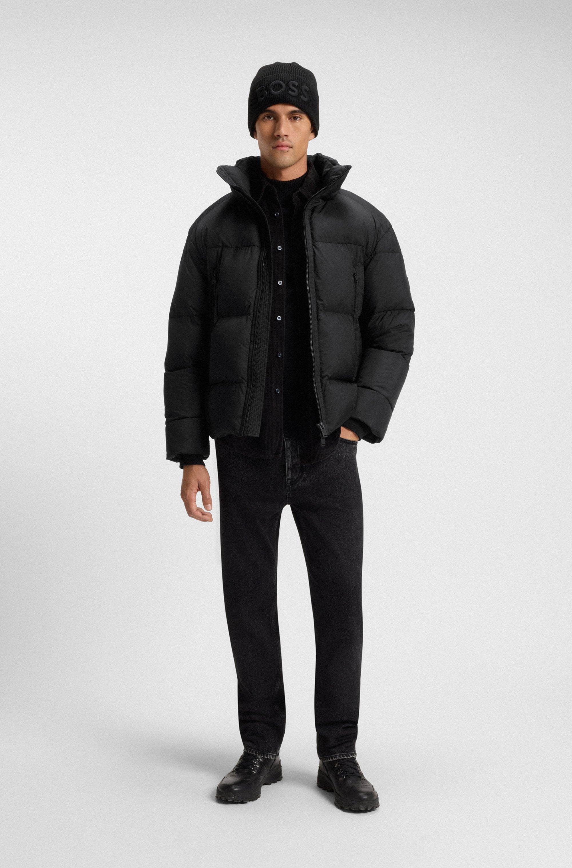 BOSS ORANGE Steppjacke »Orbok«, Stehkragen, Oversized Fit, abnehmbare Kapuze