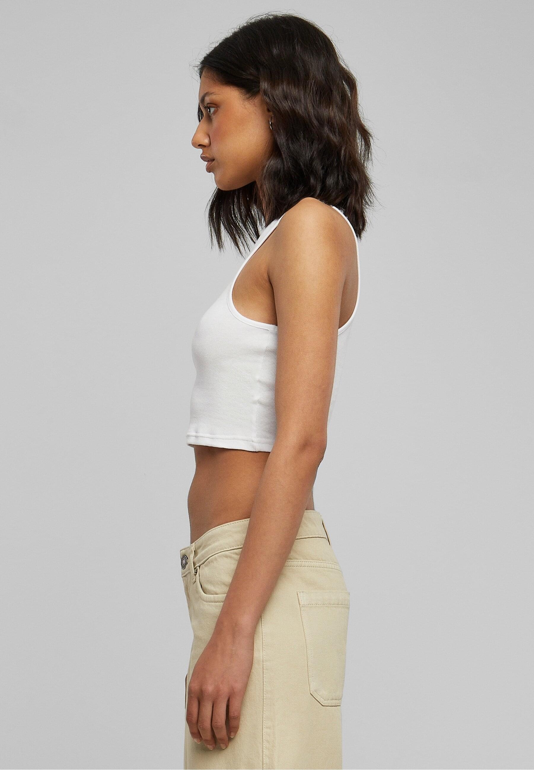 URBAN CLASSICS Muskelshirt »Urban Classics Damen Ladies Cropped Rib Top«, (1 tlg.)