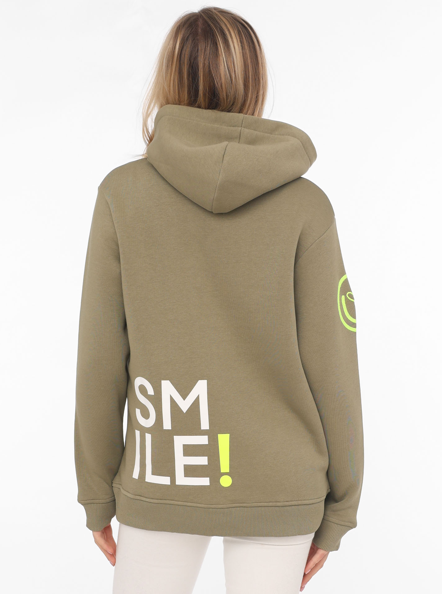 Thumbnail - Zwillingsherz Hoodie ""Alissa"", Langarm, Kapuze, Neon-Details, Kordelzug, Frontprint, Kängurutasche
