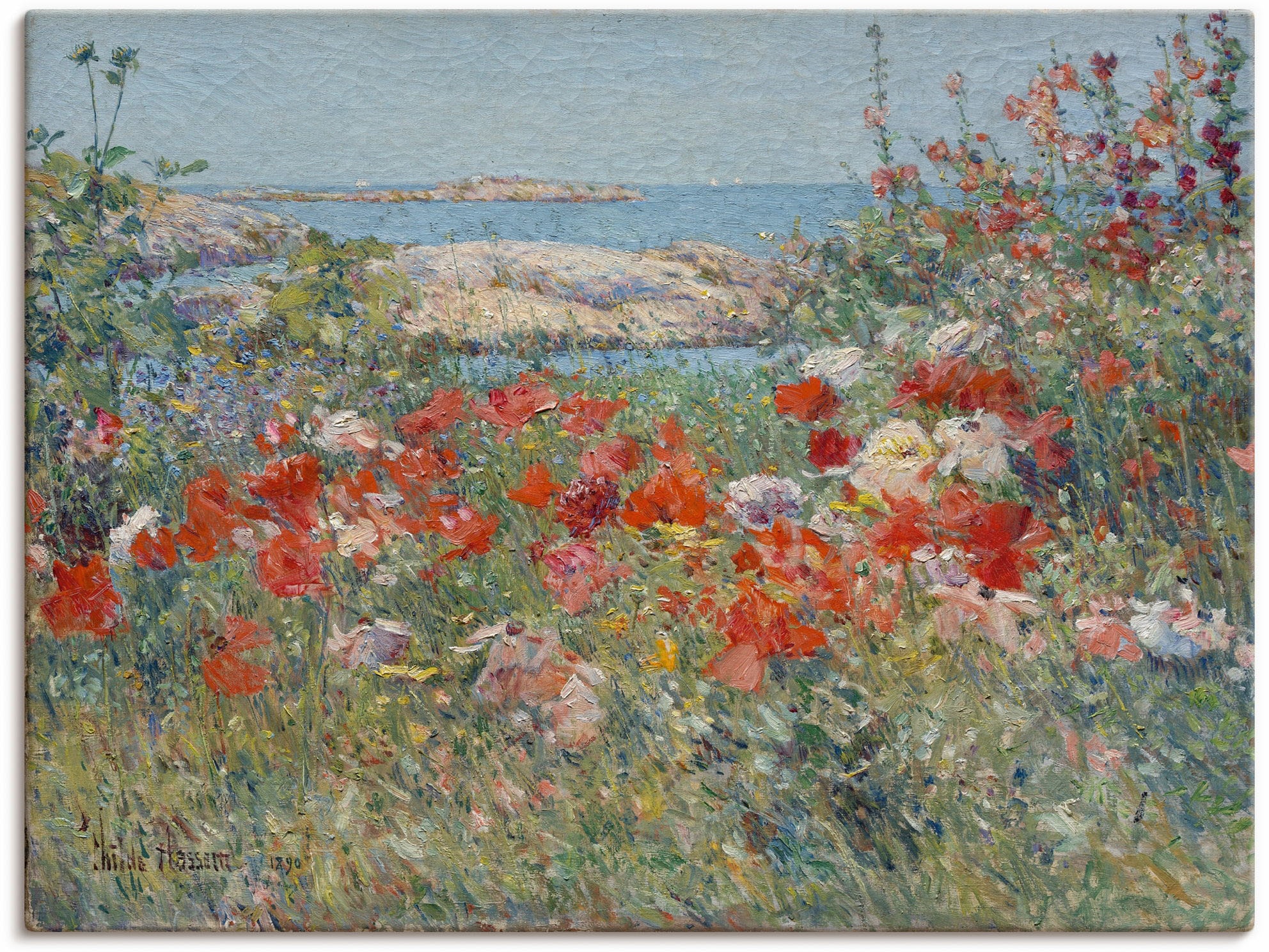 Artland Wandbild "Celia Thaxters Garten 1890." Blumenwiese 1 Stk. tlg. als Leinwandbild, Poster in verschied. Größen