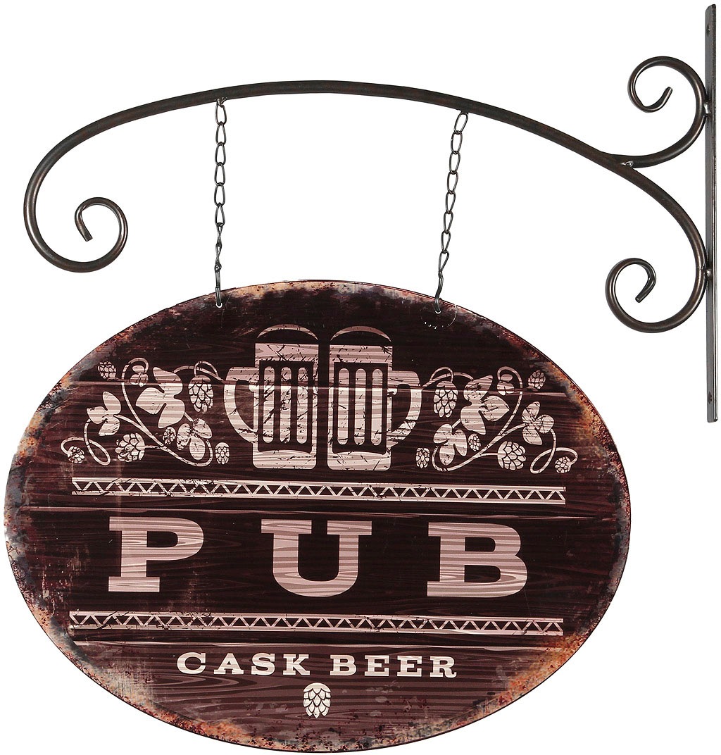 Ambiente Haus Metallbild "Pub Schild 48cm", (1 St.) günstig online kaufen