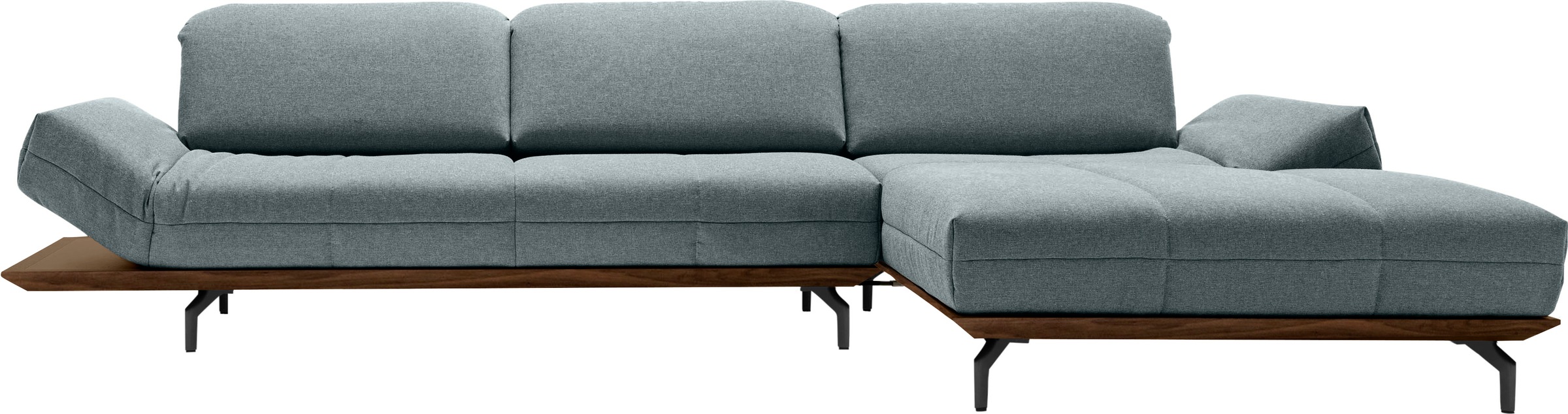 Creation BY ROLF BENZ Ecksofa »CR.420, Designecksofa, L-Form«, in 2 Qualitäten, Holzrahmen in Eiche Natur oder Nußbaum, Breite 313 cm