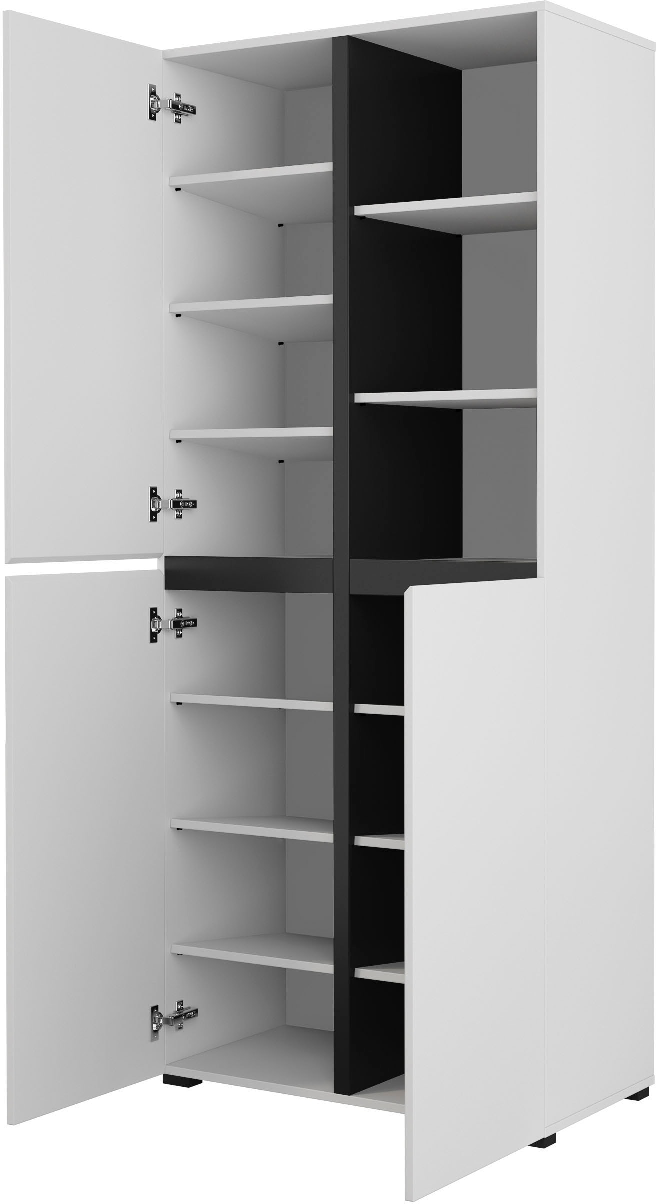 INOSIGN Schuhschrank »Cross, Höhe 183,5cm, modernes griffloses Schuhregal mit 3 Türen«, Hochschrank mit viel Stauraum, Platz für ca. 24 Paar Schuhe