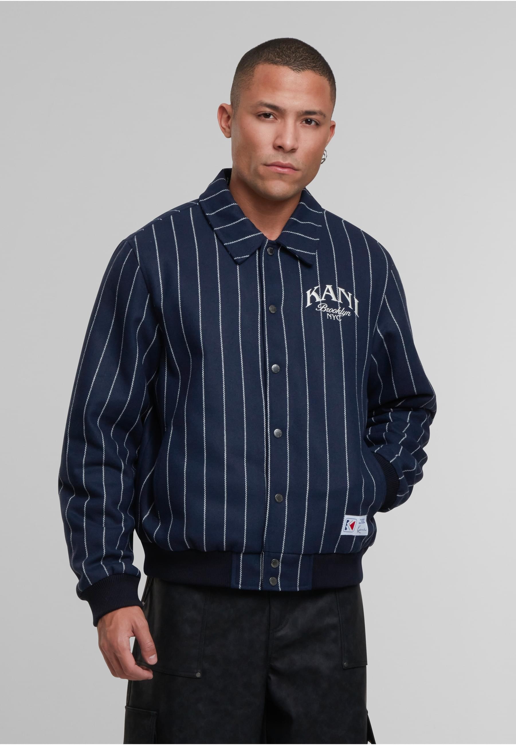 Thumbnail - Karl Kani Winterjacke "Karl Kani Kani Pinstripes Wool Jacket" 1 Stk. tlg. ohne Kapuze