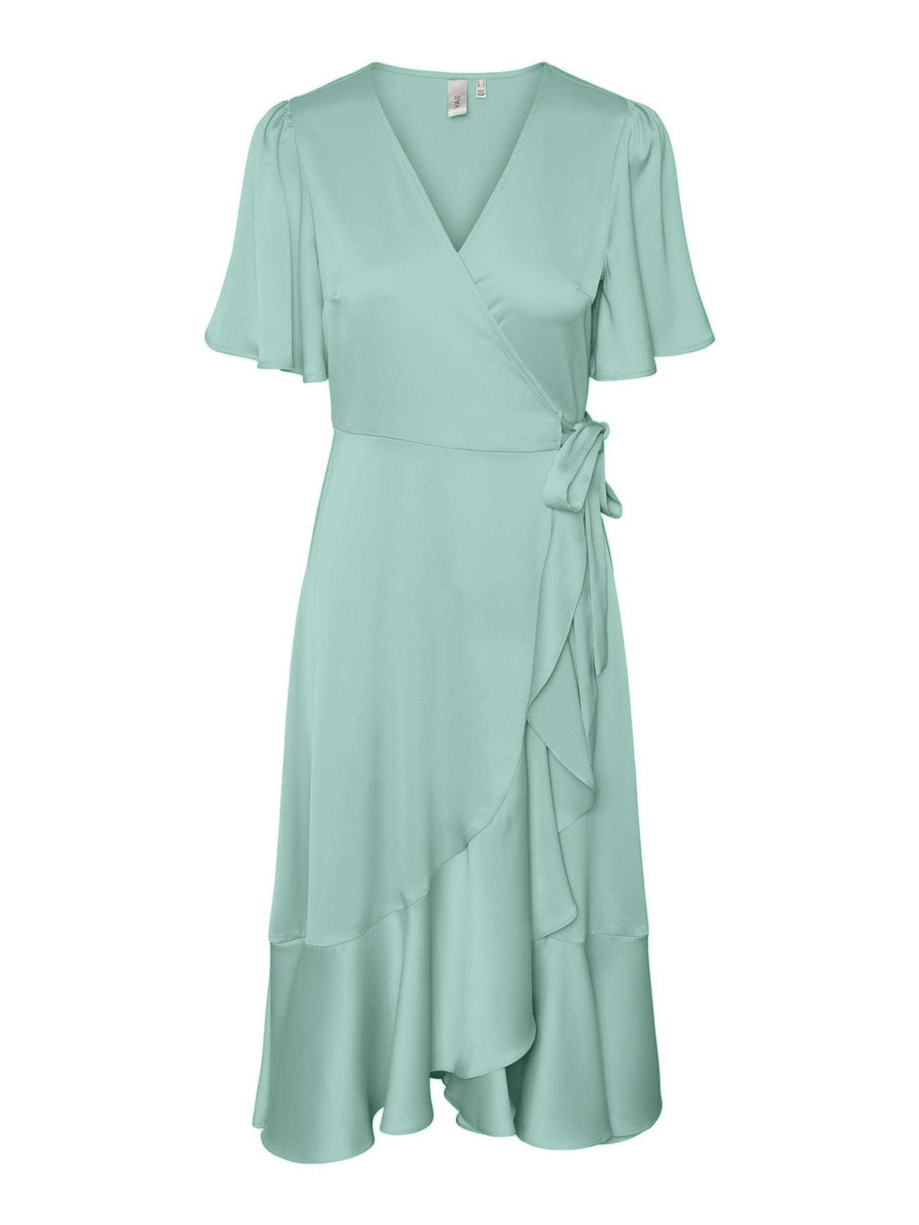 Y.A.S Wickelkleid »YASTHEA 2/4 MIDI WRAP DRESS S. NOOS«, mit Volant