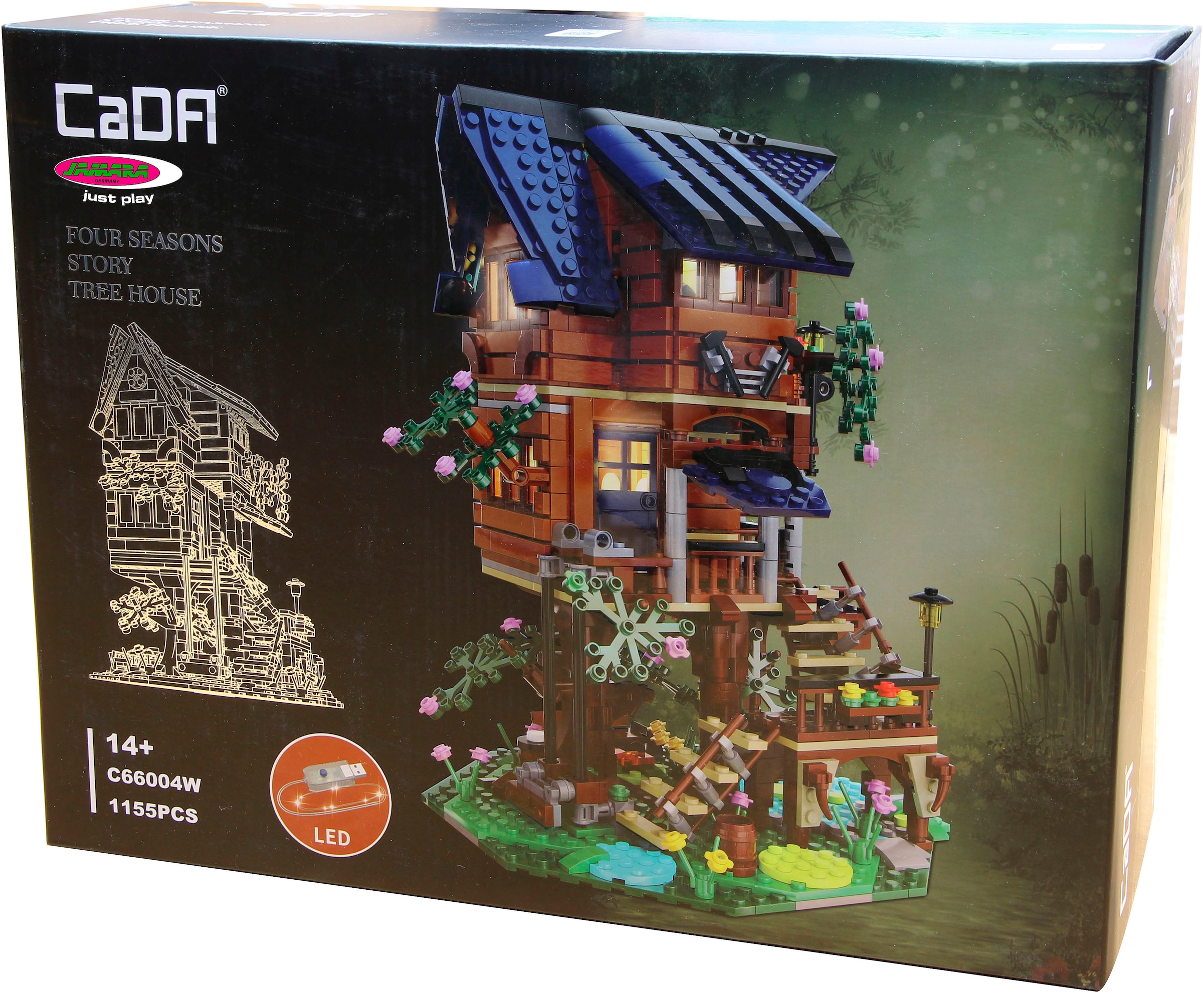 Jamara Konstruktions-Spielset »CaDA, Bricks, Baumhaus 4 Jahreszeiten (402866)« mit LED Licht