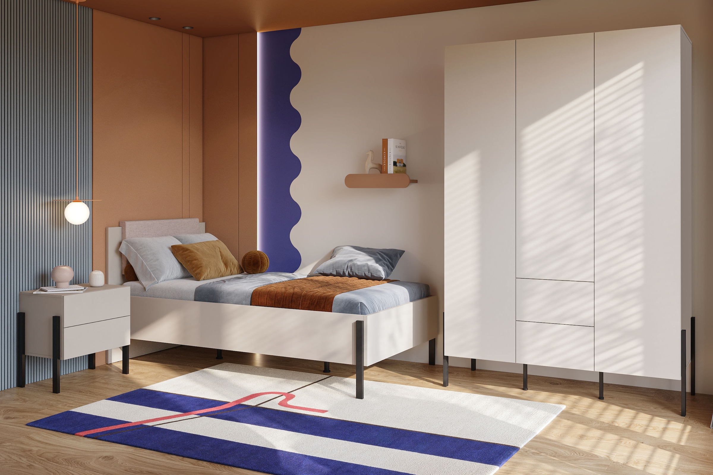 Home affaire Nachtkommode »Jukon, Breite 59 cm, moderne Kommode mit zwei Schubladen«, Nako mit zwei Schubladen, push to open Funktion