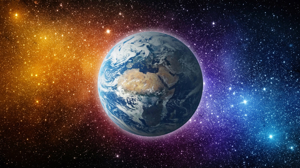Papermoon Fototapete "Planet gelb blau"
