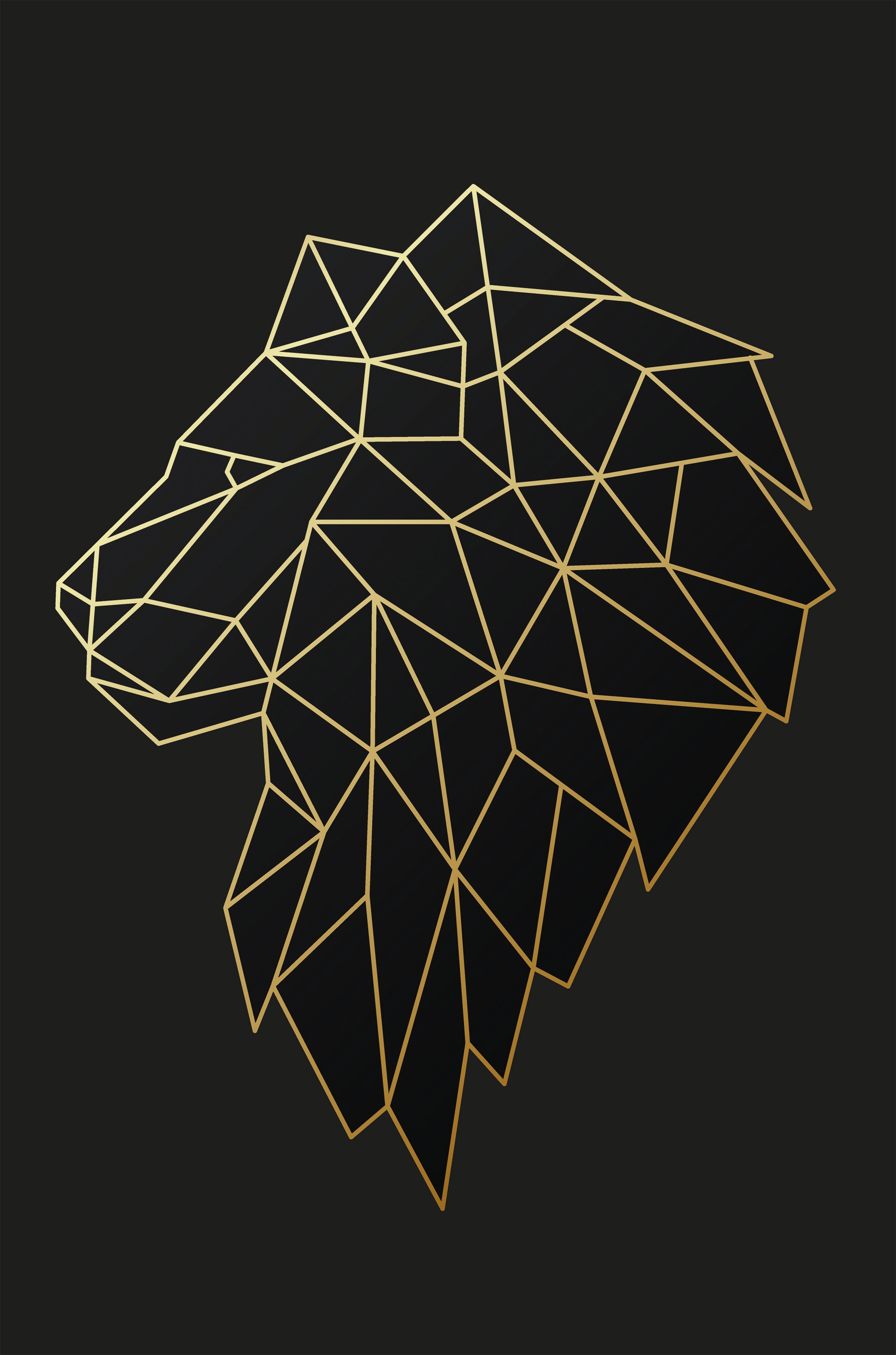 Bönninghoff Leinwandbild "Wandbild LÖWE POLYGON 60x90 cm – Leinwandbild Keilrahmen Deko modern" Löwe 1 Stk. tlg. auf Keilrahmen gespannt