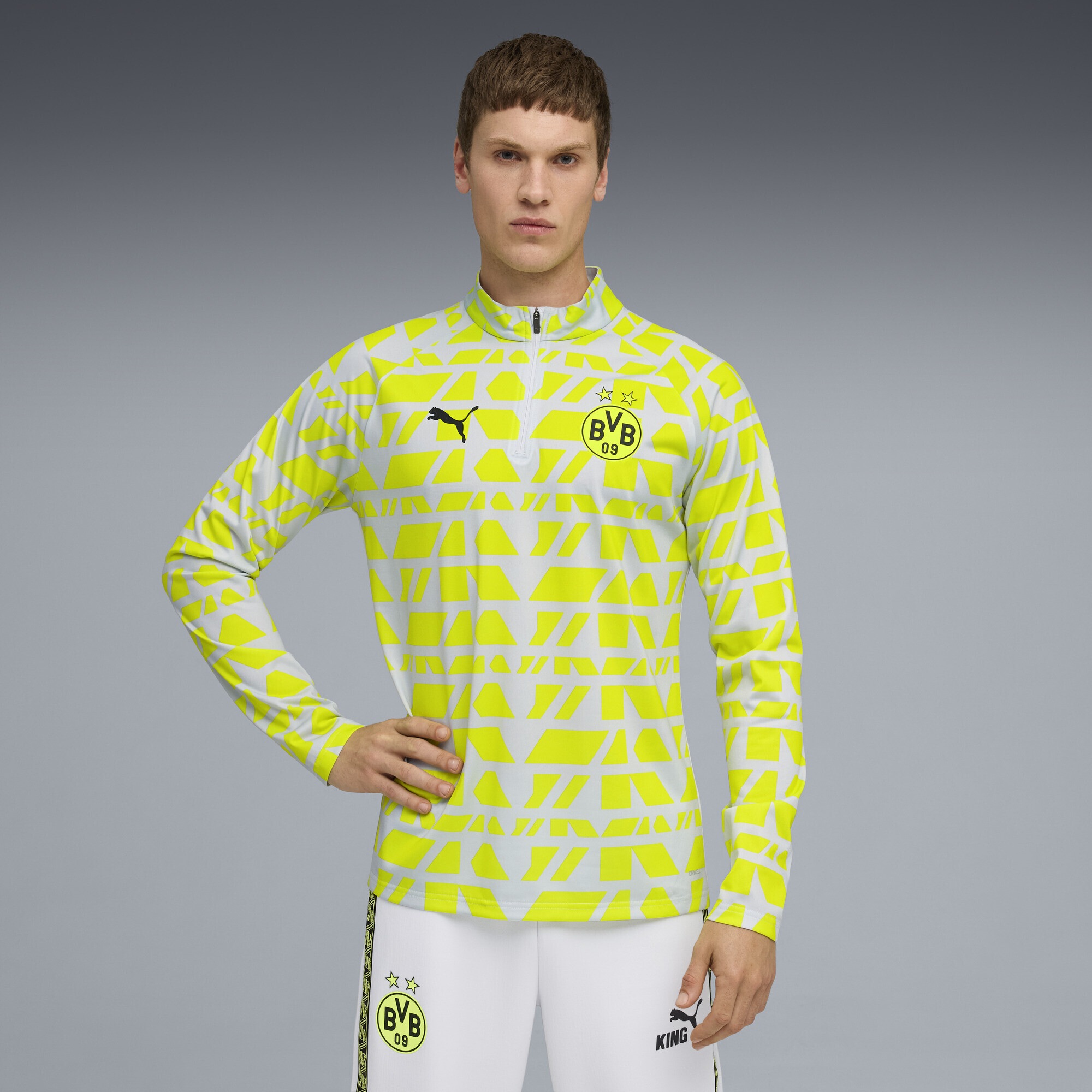 PUMA T-Shirt "Borussia Dortmund Aufwärmoberteil mit viertellangem" günstig online kaufen