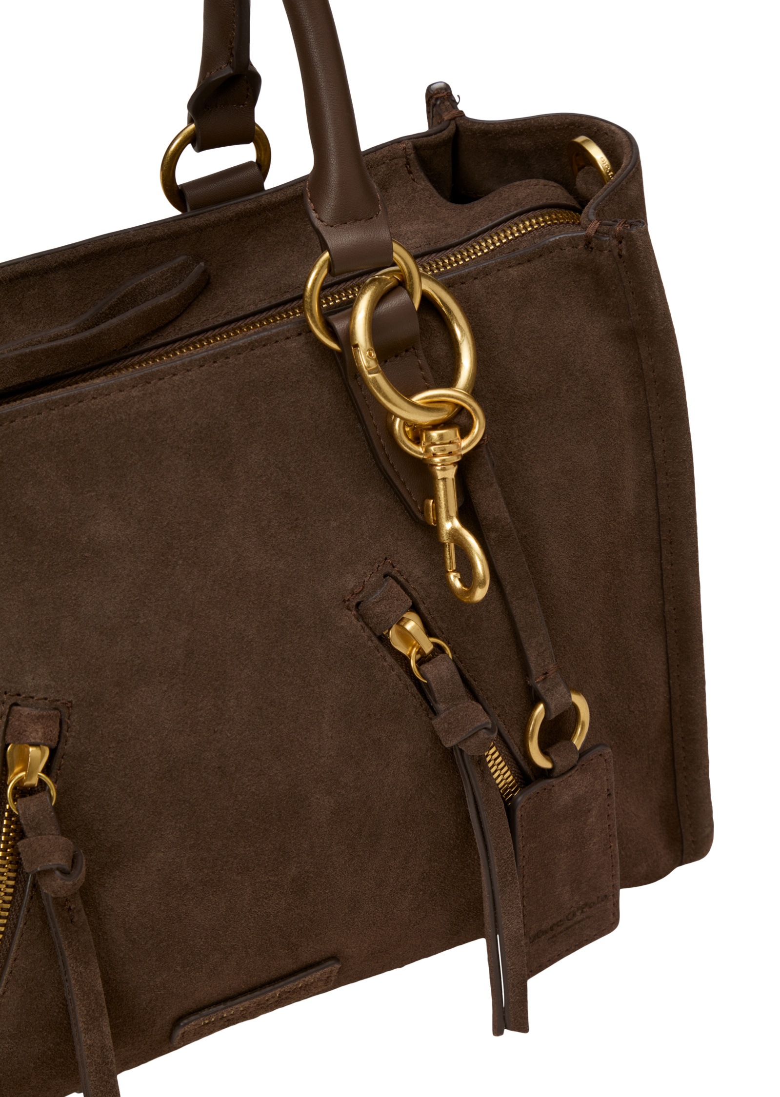 Marc O'Polo Shopper Medium Suede Leather Bag Brown 2