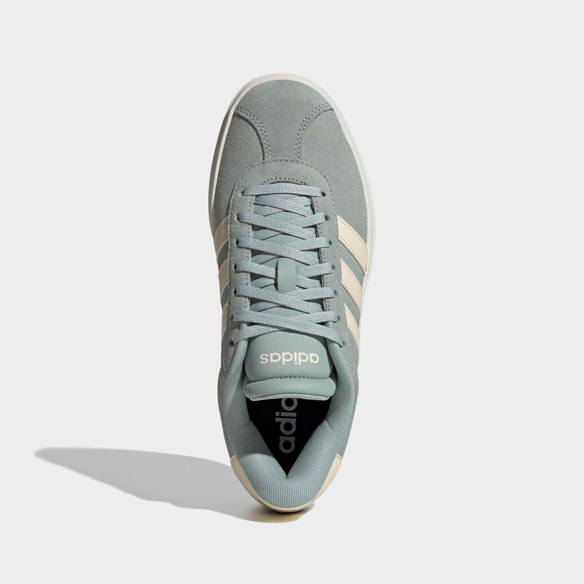 Plateausneaker ADIDAS SPORTSWEAR "VL COURT BOLD", Damen, Gr. 40, grau (wonder sage, wonder weiß, sanftes weiß), Leder, Synthetik, Schuhe Plateausneaker, inspiriert vom Design des adidas gazelle bold, Topseller 3