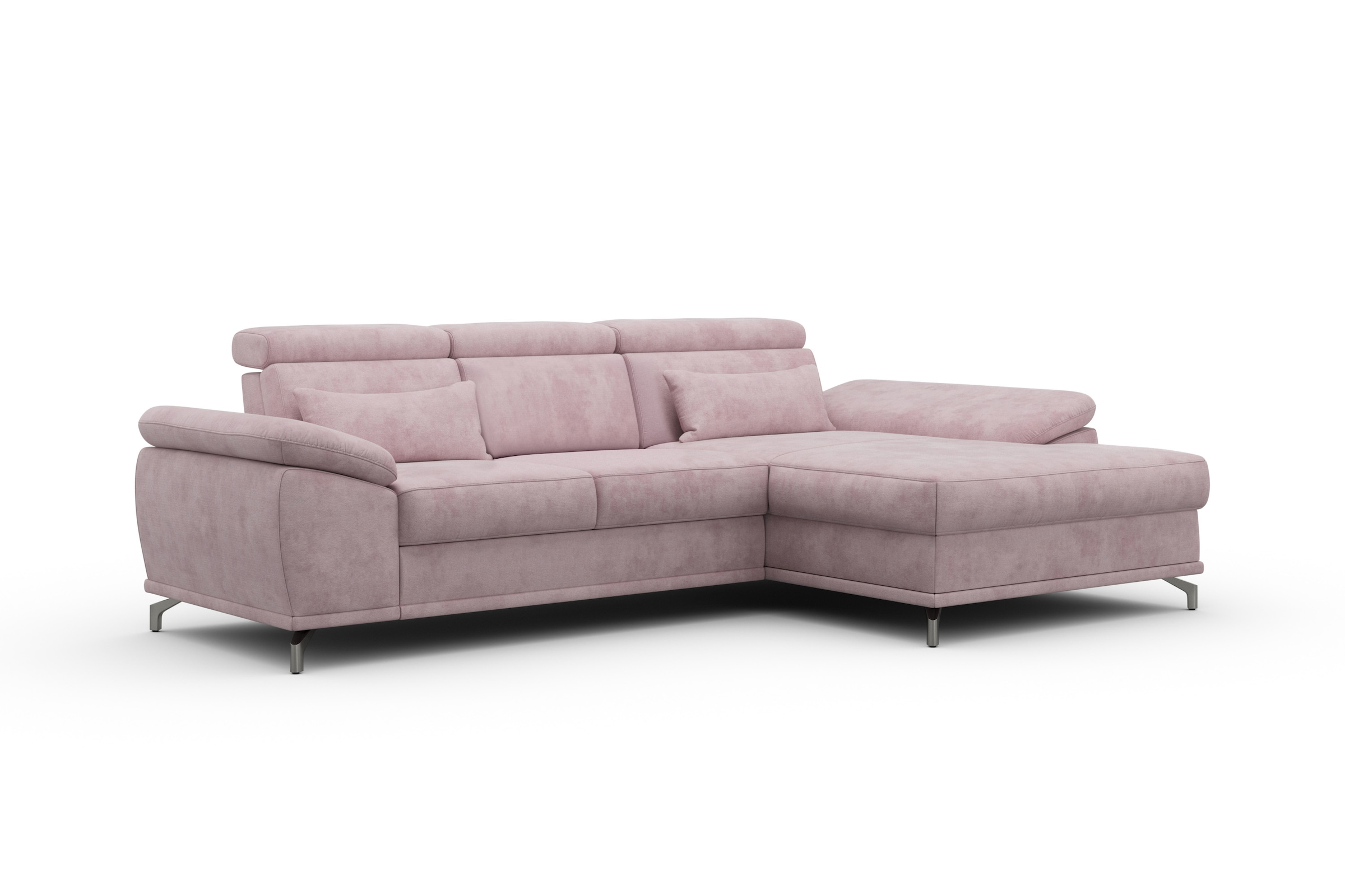 sit&more Ecksofa »Cabrio L-Form, mit Sitztiefenverstellung, Arm- und Kopfteilverstellung«, 2 Nierenkissen, Federkern, optional Bettfunktion und Stauraum